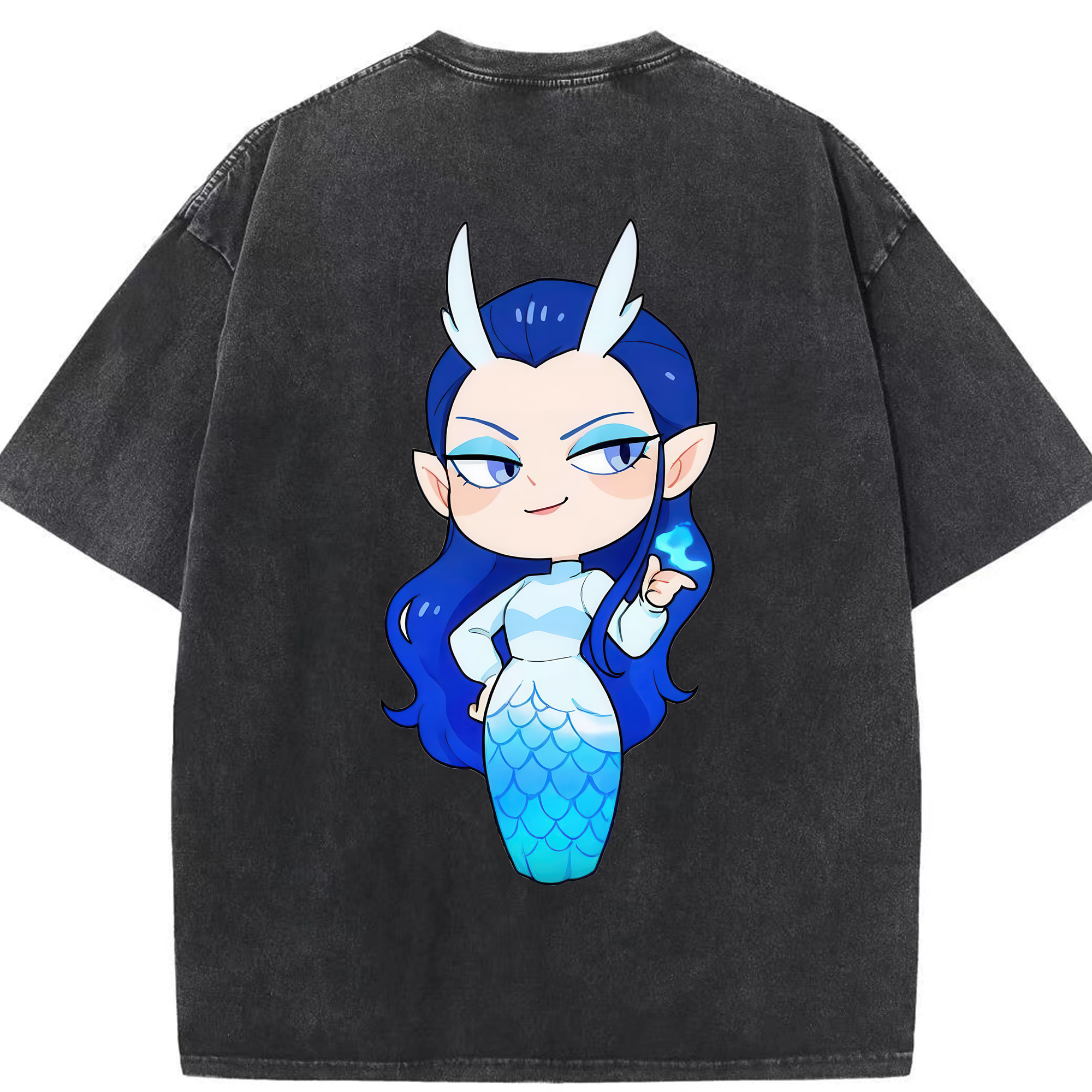 （画像用） Ne Zha 2 ナタ 魔童の大暴れ 綿100% ヴィンテージ風 半袖Tシャツ（背面プリント）