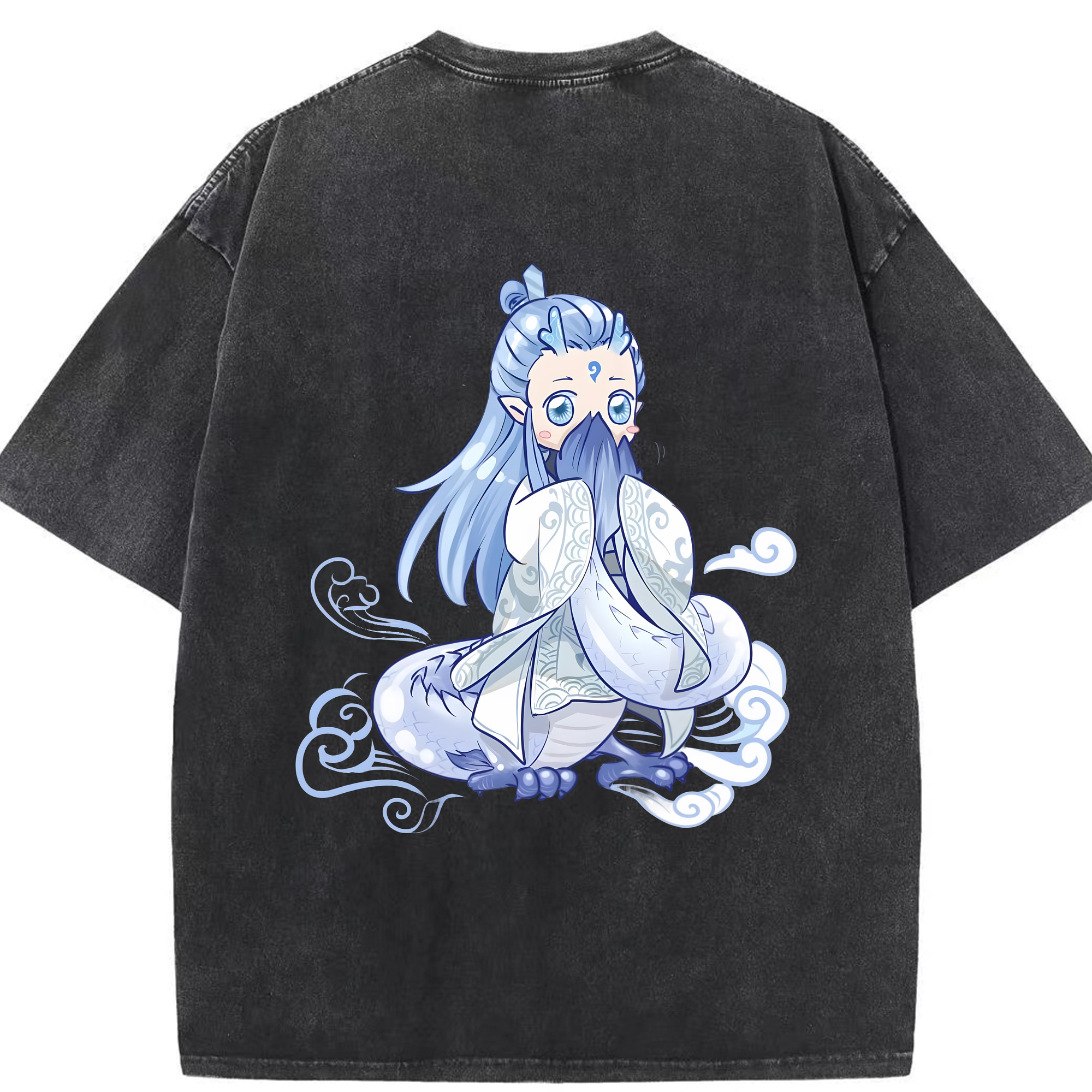 （画像用） Ne Zha 2 ナタ 魔童の大暴れ 綿100% ヴィンテージ風 半袖Tシャツ（背面プリント）