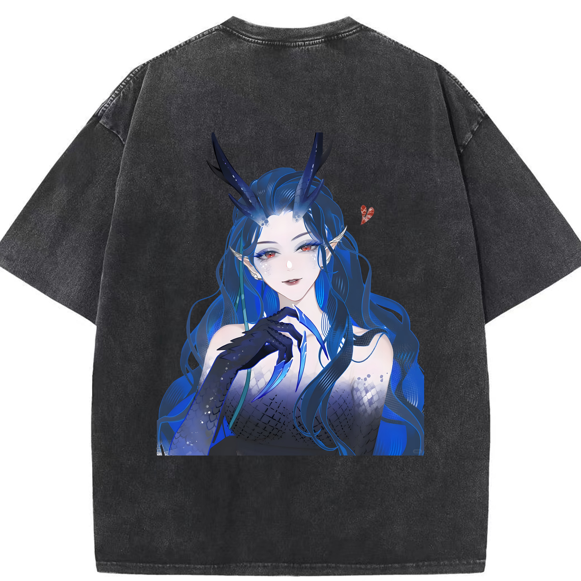 （画像用） Ne Zha 2 ナタ 魔童の大暴れ 綿100% ヴィンテージ風 半袖Tシャツ（背面プリント）