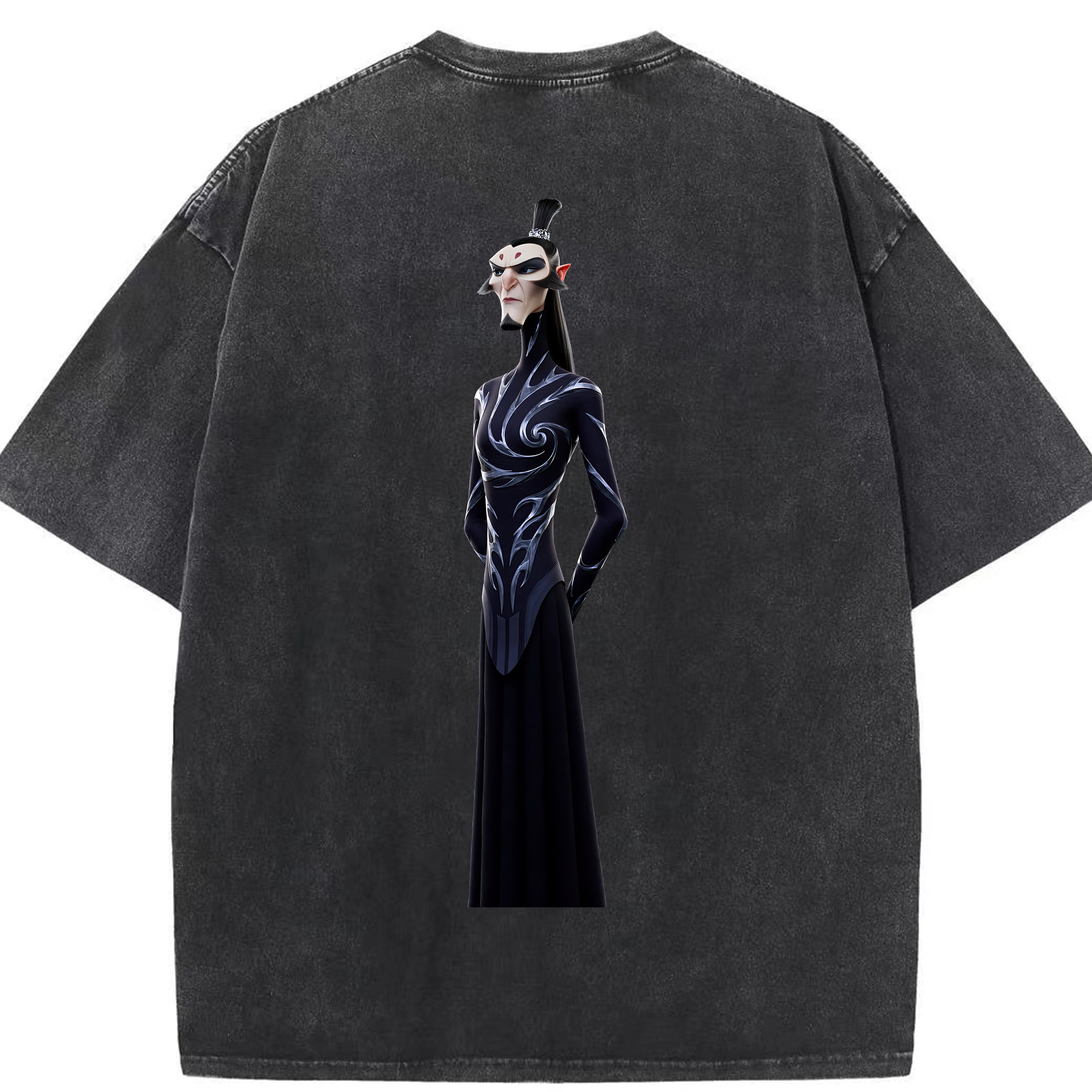（画像用） Ne Zha 2 ナタ 魔童の大暴れ 綿100% ヴィンテージ風 半袖Tシャツ（背面プリント）