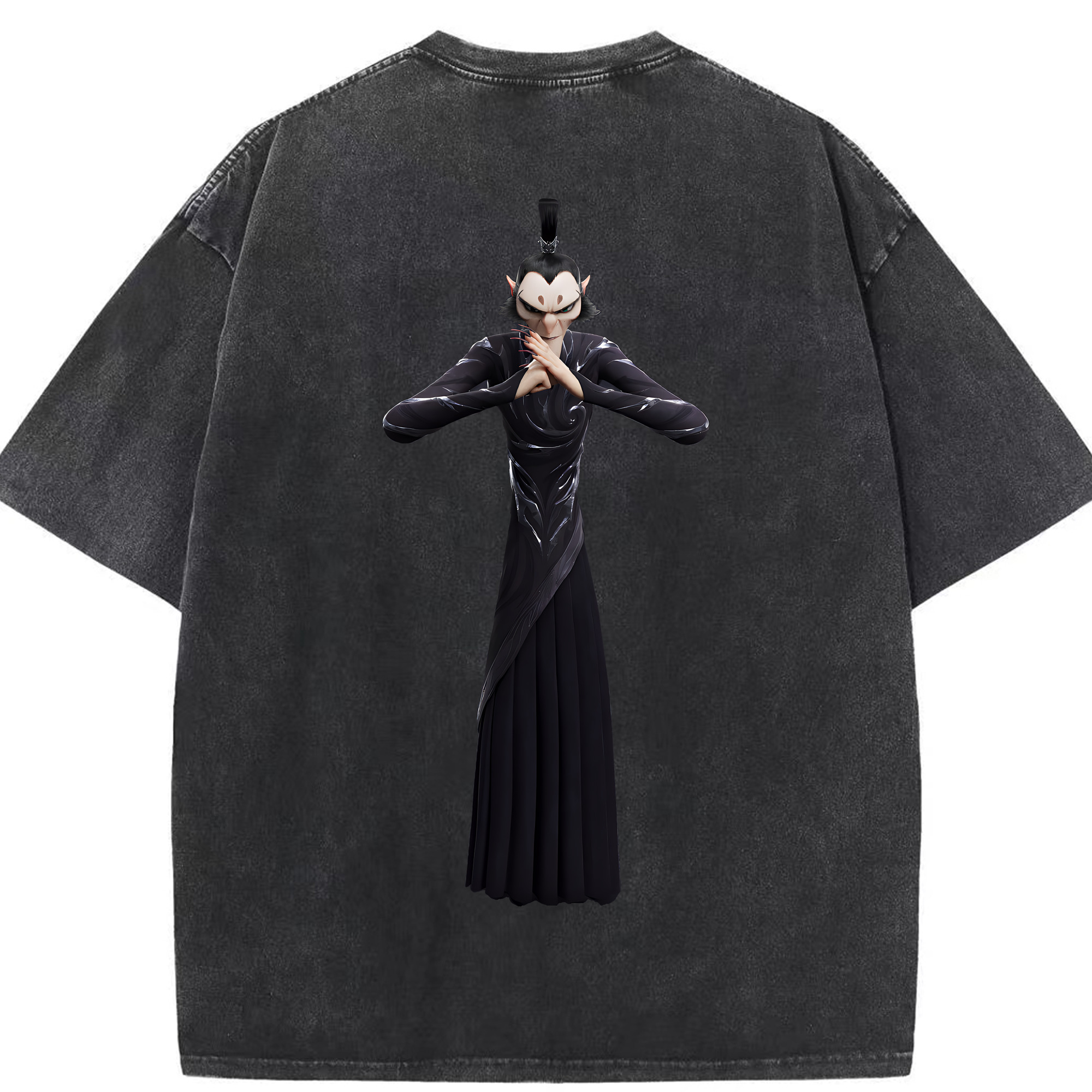 （画像用） Ne Zha 2 ナタ 魔童の大暴れ 綿100% ヴィンテージ風 半袖Tシャツ（背面プリント）