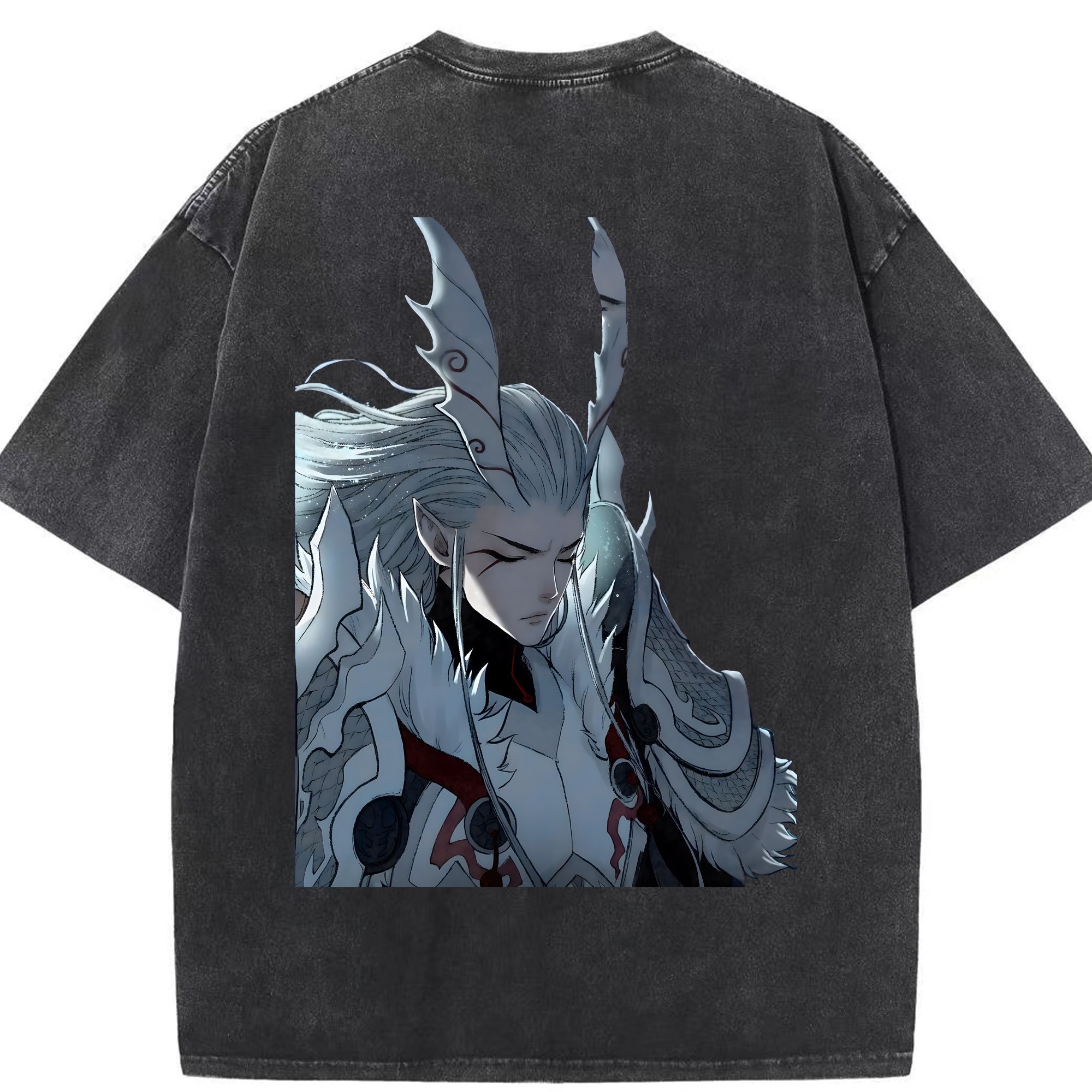 （画像用） Ne Zha 2 ナタ 魔童の大暴れ 綿100% ヴィンテージ風 半袖Tシャツ（背面プリント）