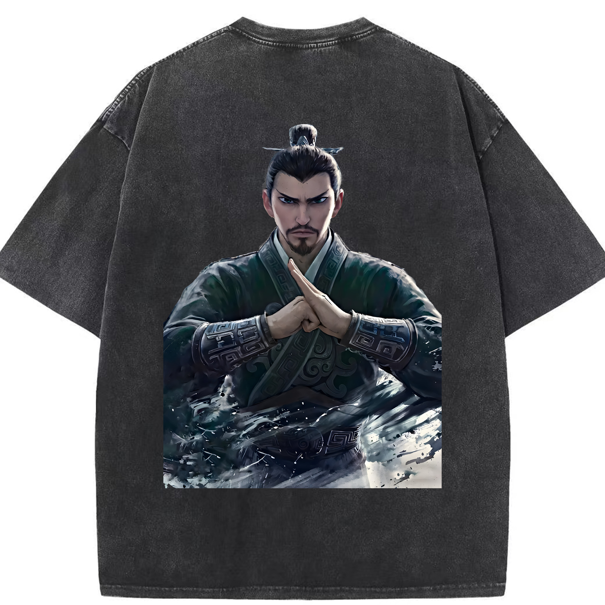 （画像用） Ne Zha 2 ナタ 魔童の大暴れ 綿100% ヴィンテージ風 半袖Tシャツ（背面プリント）