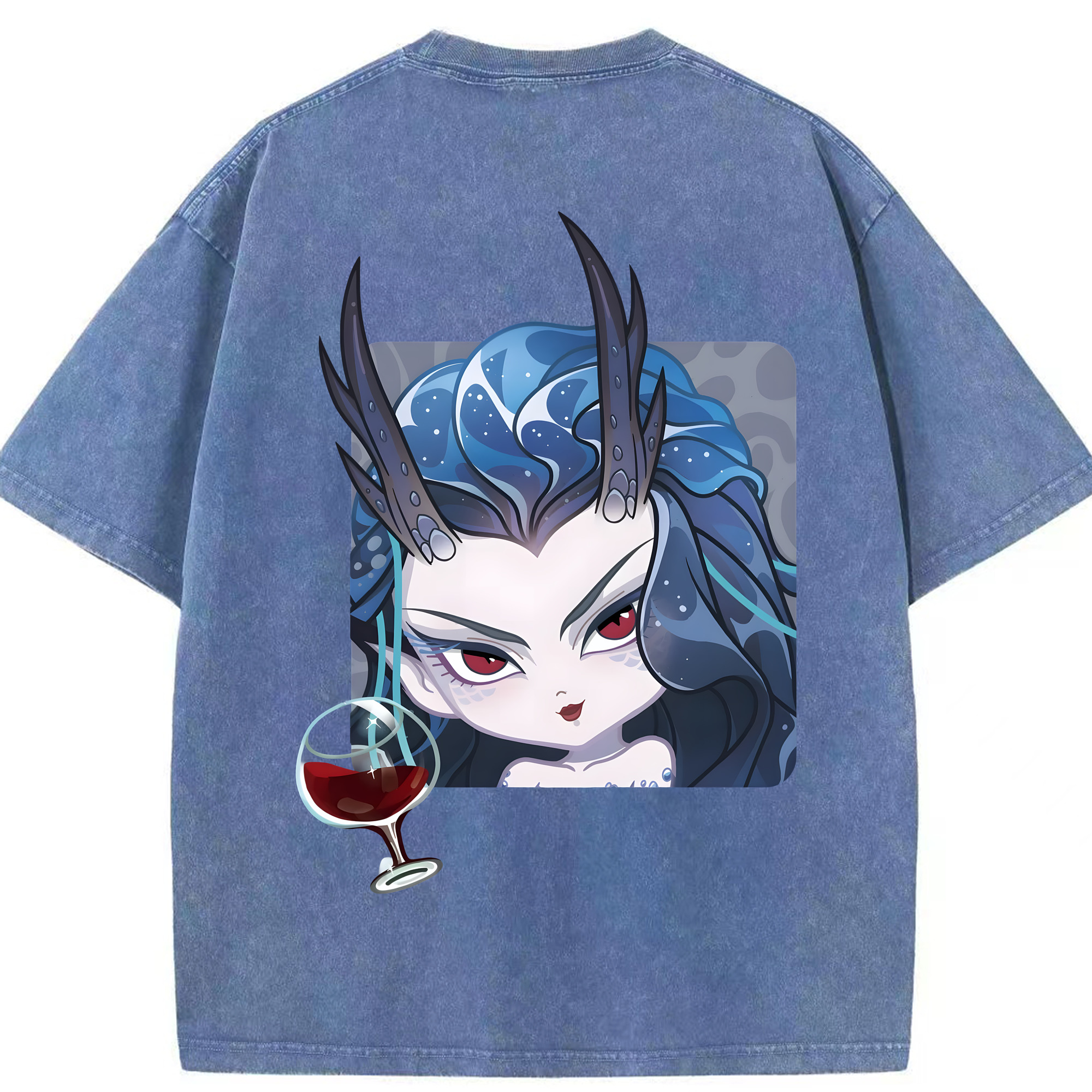 （画像用） Ne Zha 2 ナタ 魔童の大暴れ 綿100% ヴィンテージ風 半袖Tシャツ（背面プリント）