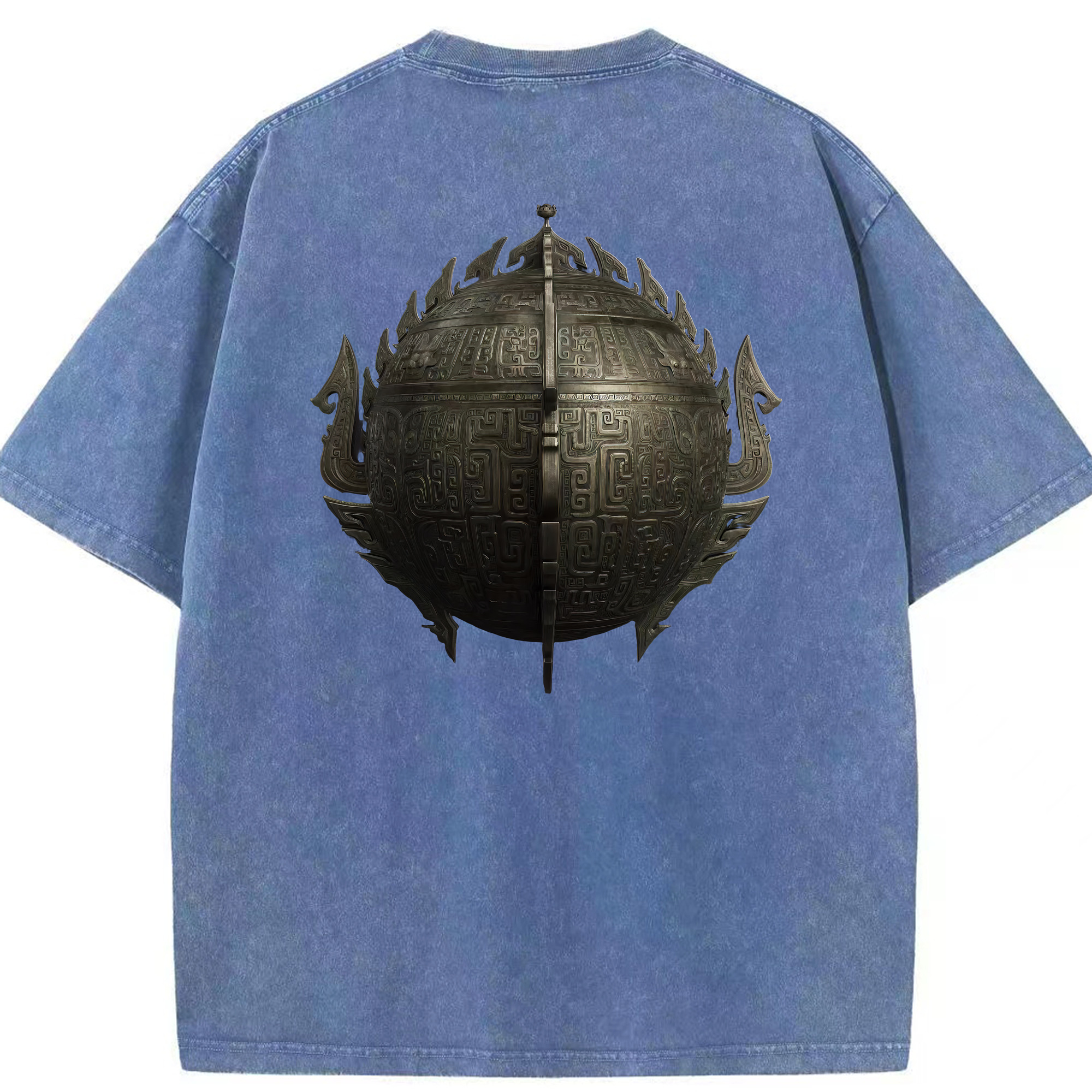 （画像用） Ne Zha 2 ナタ 魔童の大暴れ 綿100% ヴィンテージ風 半袖Tシャツ（背面プリント）