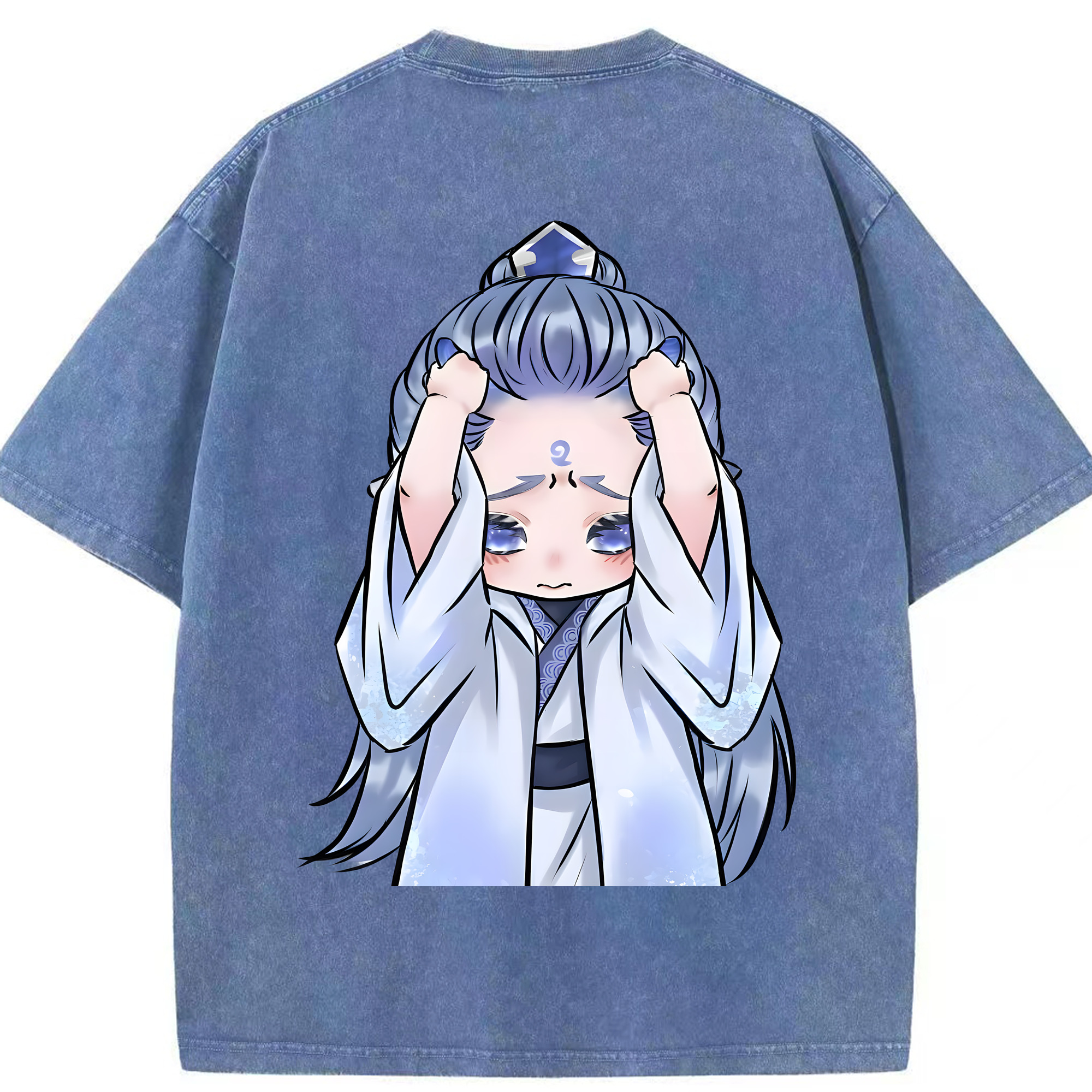 （画像用） Ne Zha 2 ナタ 魔童の大暴れ 綿100% ヴィンテージ風 半袖Tシャツ（背面プリント）