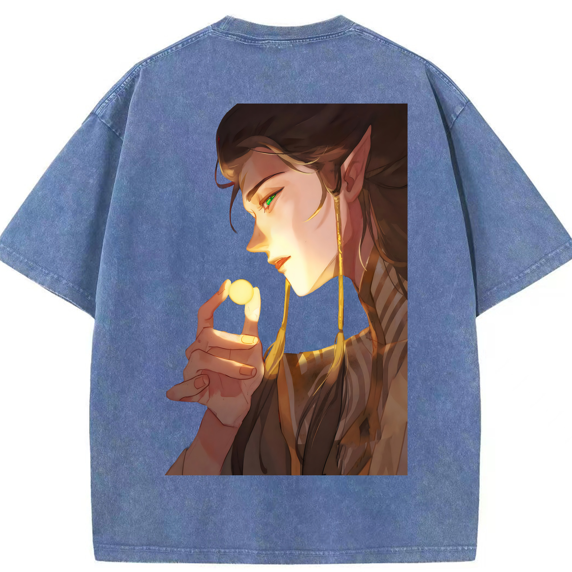 （画像用） Ne Zha 2 ナタ 魔童の大暴れ 綿100% ヴィンテージ風 半袖Tシャツ（背面プリント）