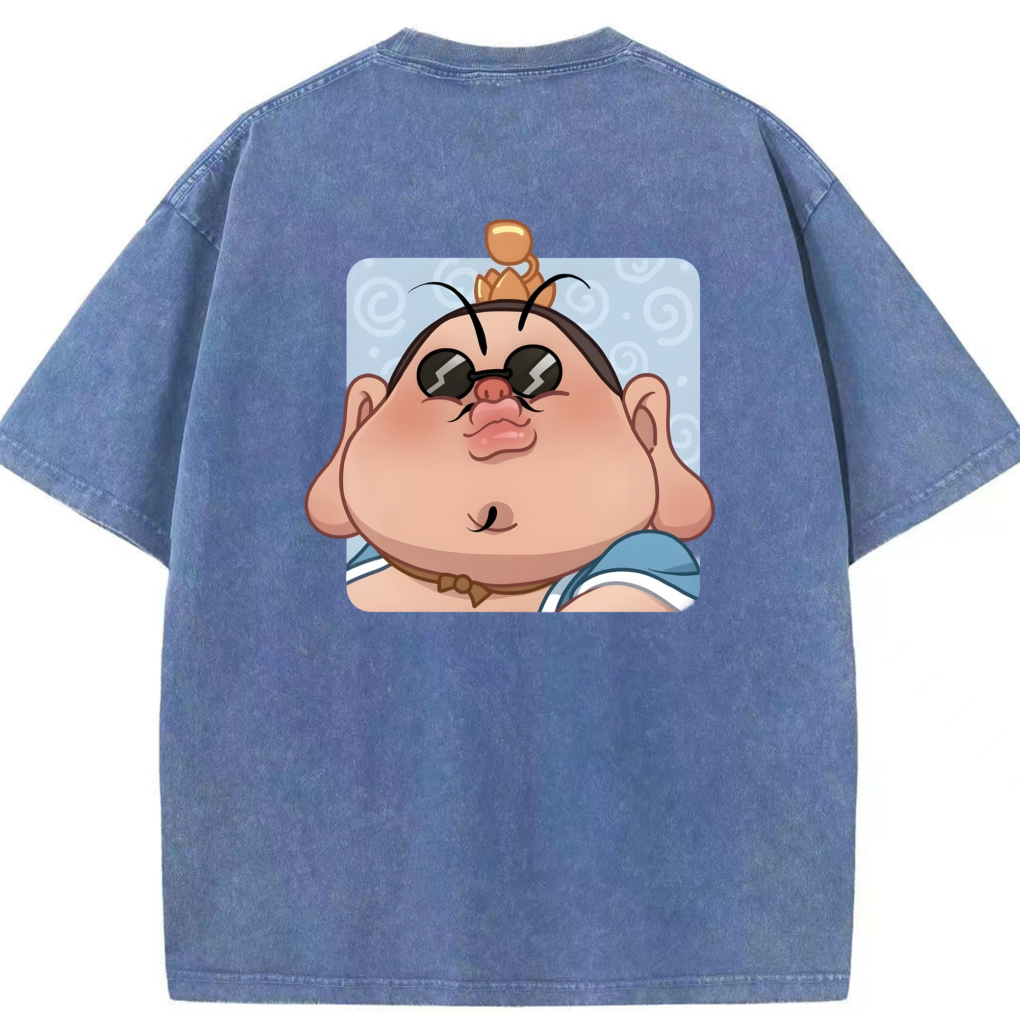 （画像用） Ne Zha 2 ナタ 魔童の大暴れ 綿100% ヴィンテージ風 半袖Tシャツ（背面プリント）