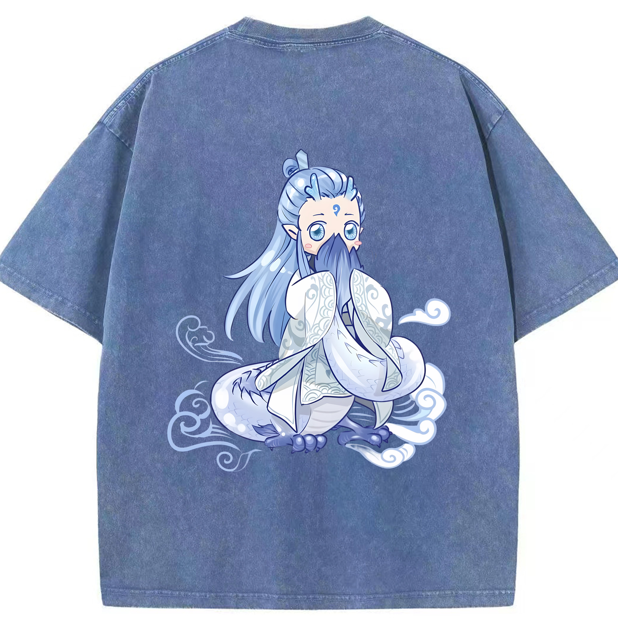 （画像用） Ne Zha 2 ナタ 魔童の大暴れ 綿100% ヴィンテージ風 半袖Tシャツ（背面プリント）