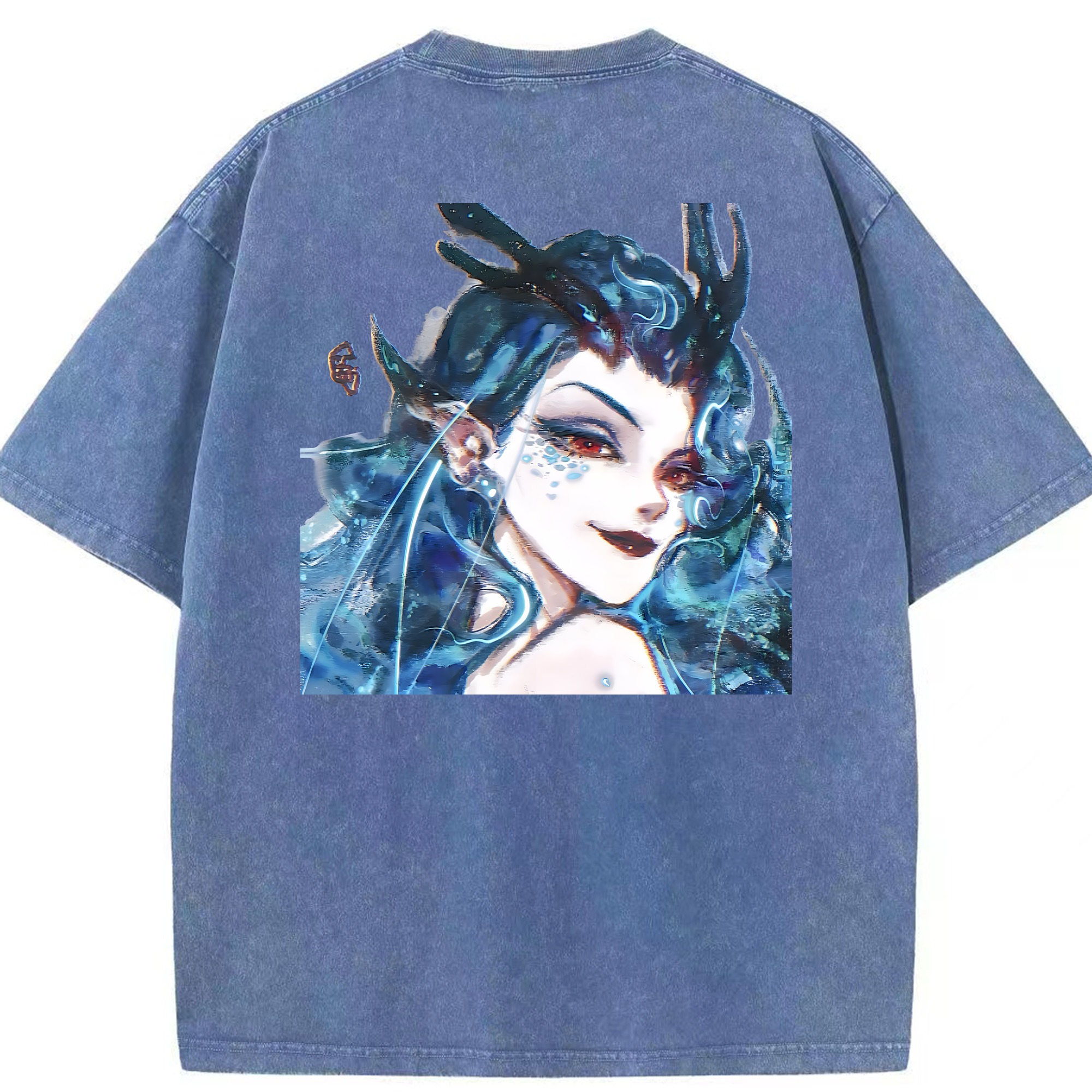 （画像用） Ne Zha 2 ナタ 魔童の大暴れ 綿100% ヴィンテージ風 半袖Tシャツ（背面プリント）