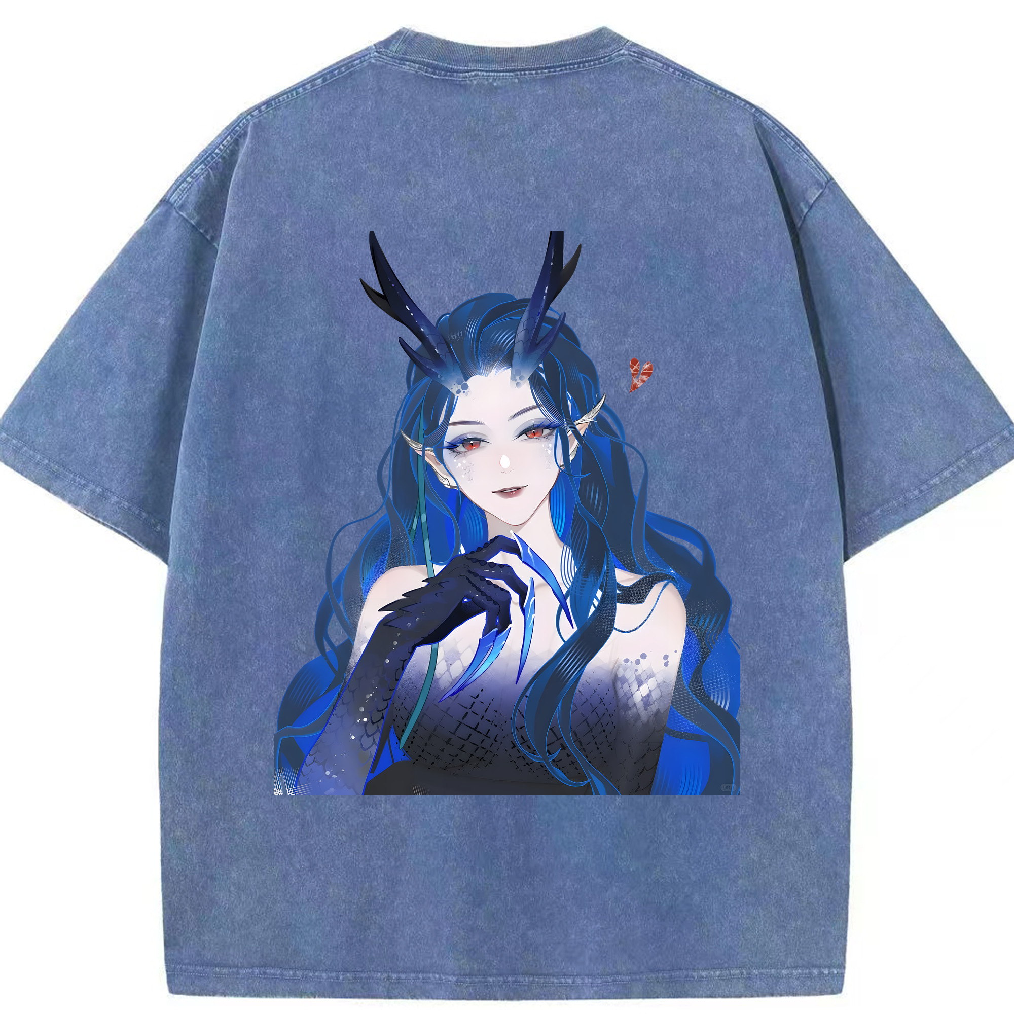 （画像用） Ne Zha 2 ナタ 魔童の大暴れ 綿100% ヴィンテージ風 半袖Tシャツ（背面プリント）