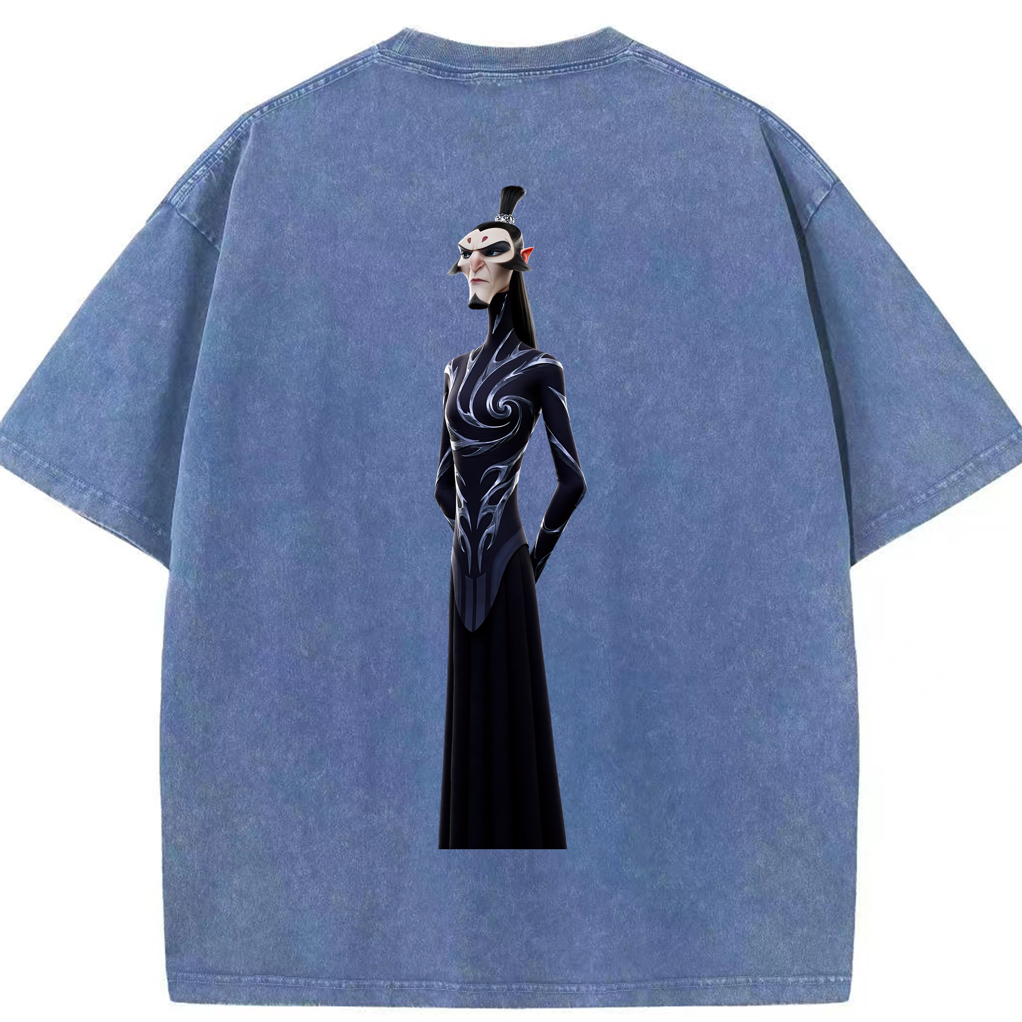 （画像用） Ne Zha 2 ナタ 魔童の大暴れ 綿100% ヴィンテージ風 半袖Tシャツ（背面プリント）
