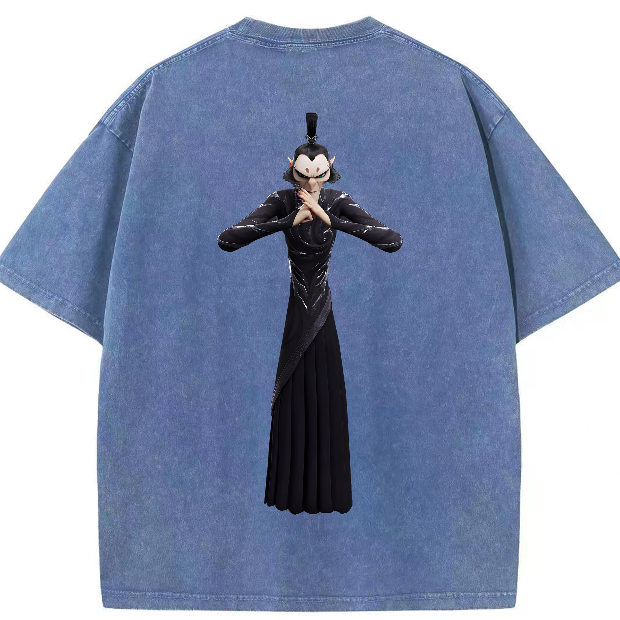 （画像用） Ne Zha 2 ナタ 魔童の大暴れ 綿100% ヴィンテージ風 半袖Tシャツ（背面プリント）