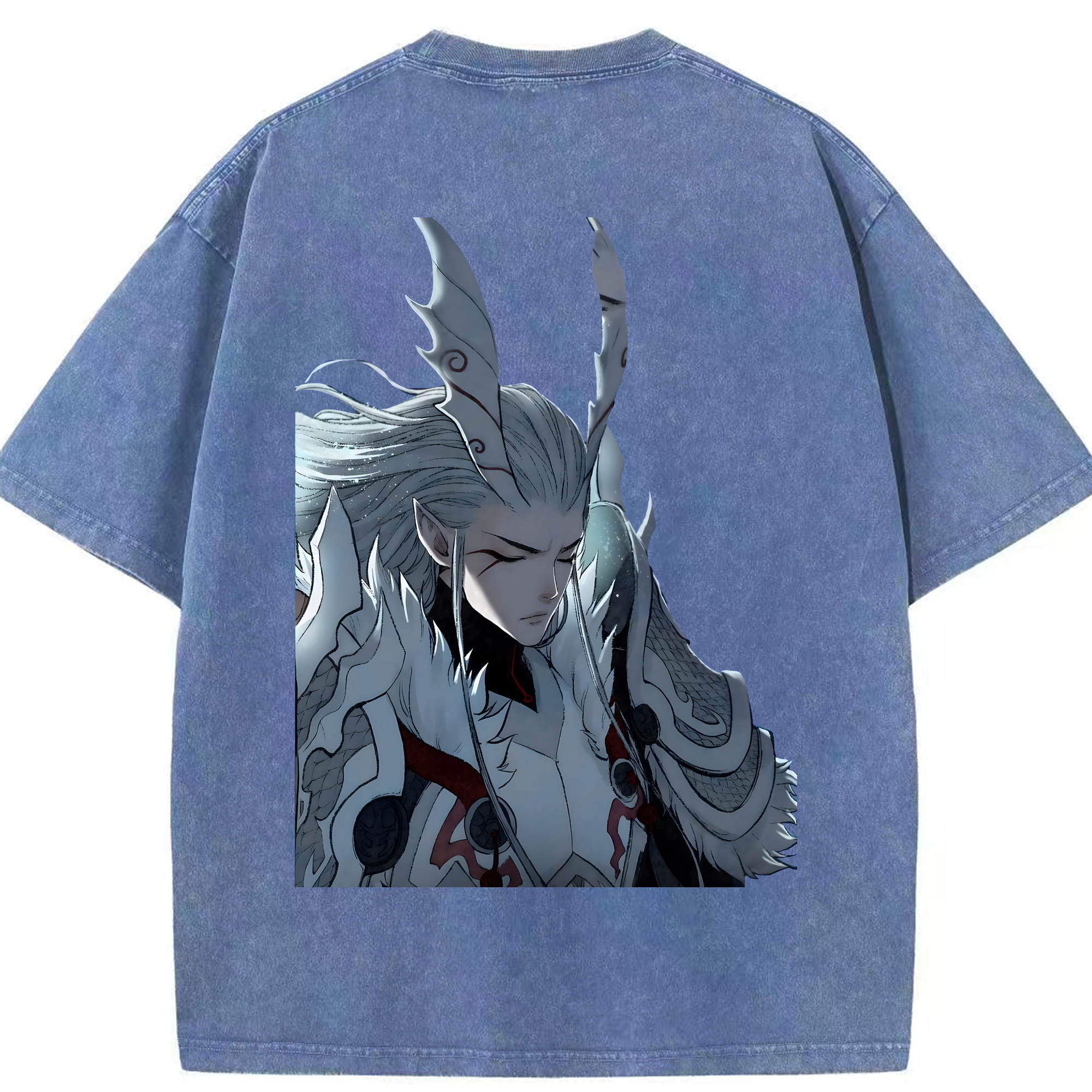 （画像用） Ne Zha 2 ナタ 魔童の大暴れ 綿100% ヴィンテージ風 半袖Tシャツ（背面プリント）
