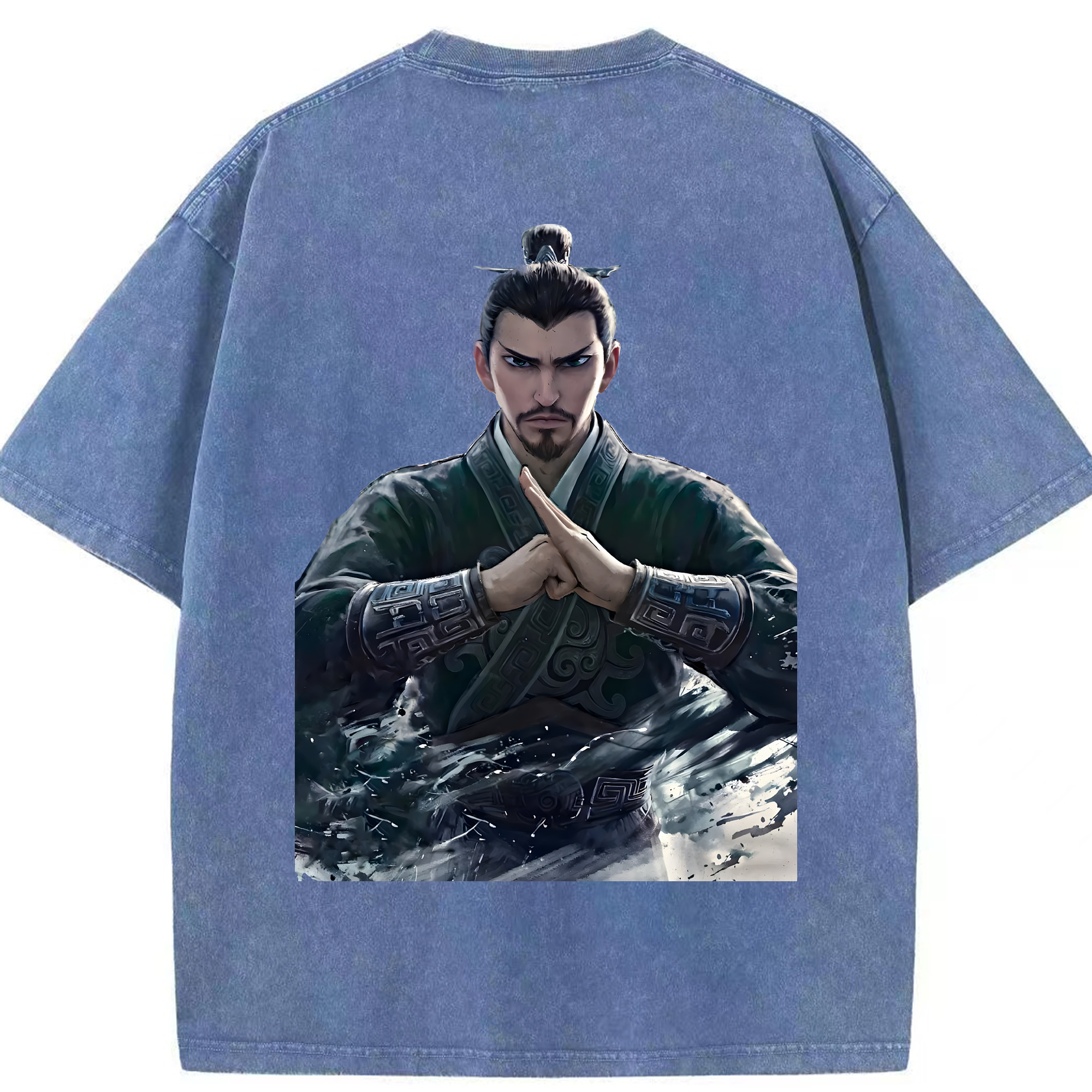 （画像用） Ne Zha 2 ナタ 魔童の大暴れ 綿100% ヴィンテージ風 半袖Tシャツ（背面プリント）
