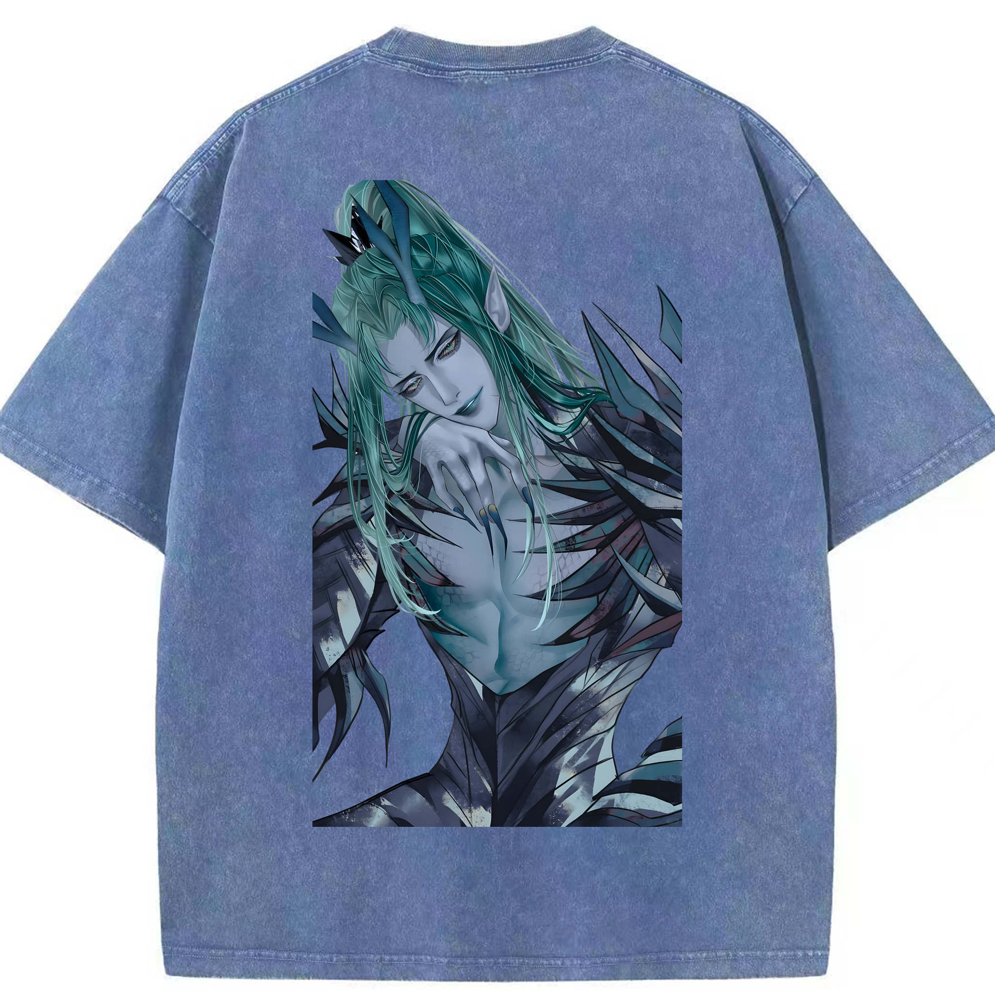 （画像用） Ne Zha 2 ナタ 魔童の大暴れ 綿100% ヴィンテージ風 半袖Tシャツ（背面プリント）