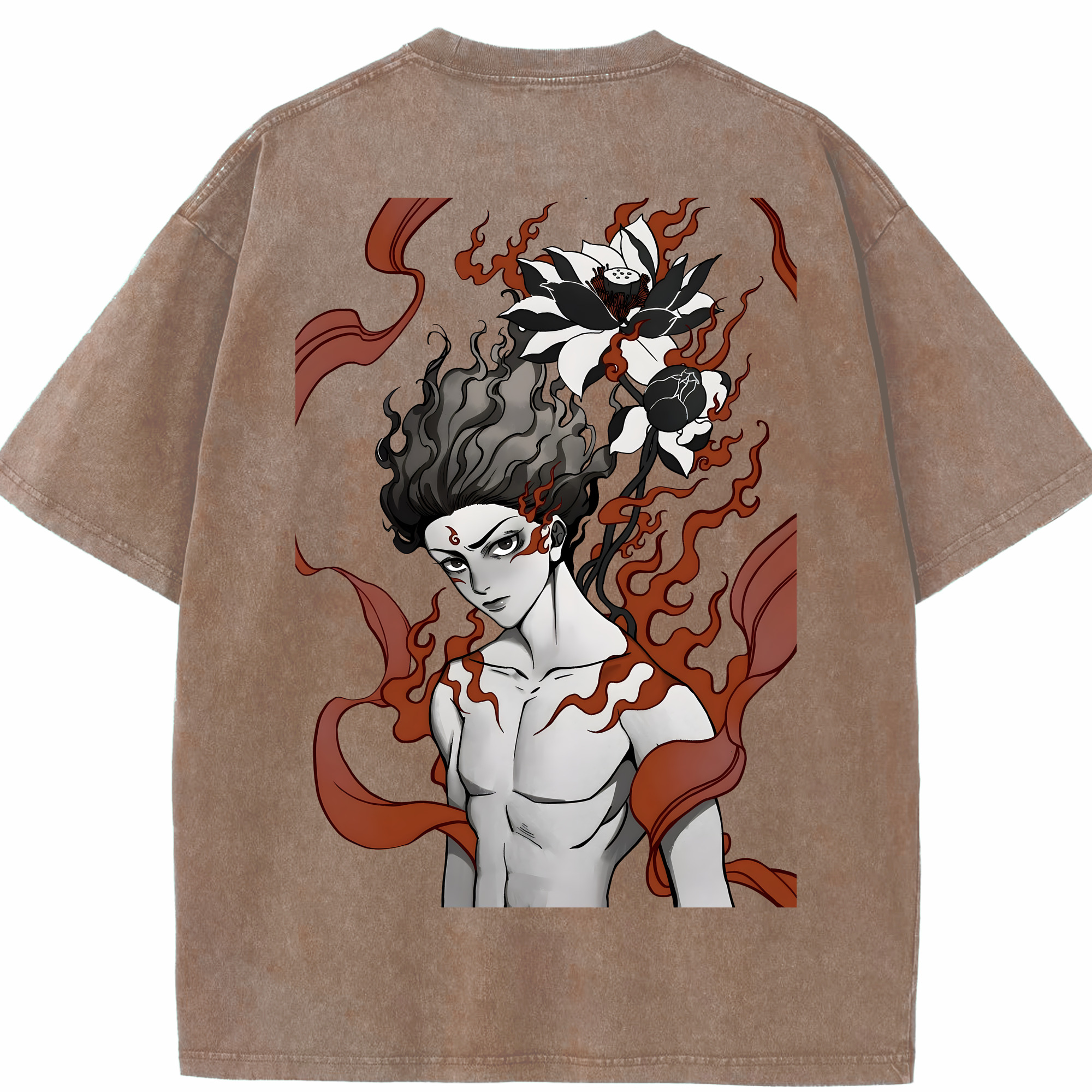 （画像用） Ne Zha 2 ナタ 魔童の大暴れ 綿100% ヴィンテージ風 半袖Tシャツ（背面プリント）