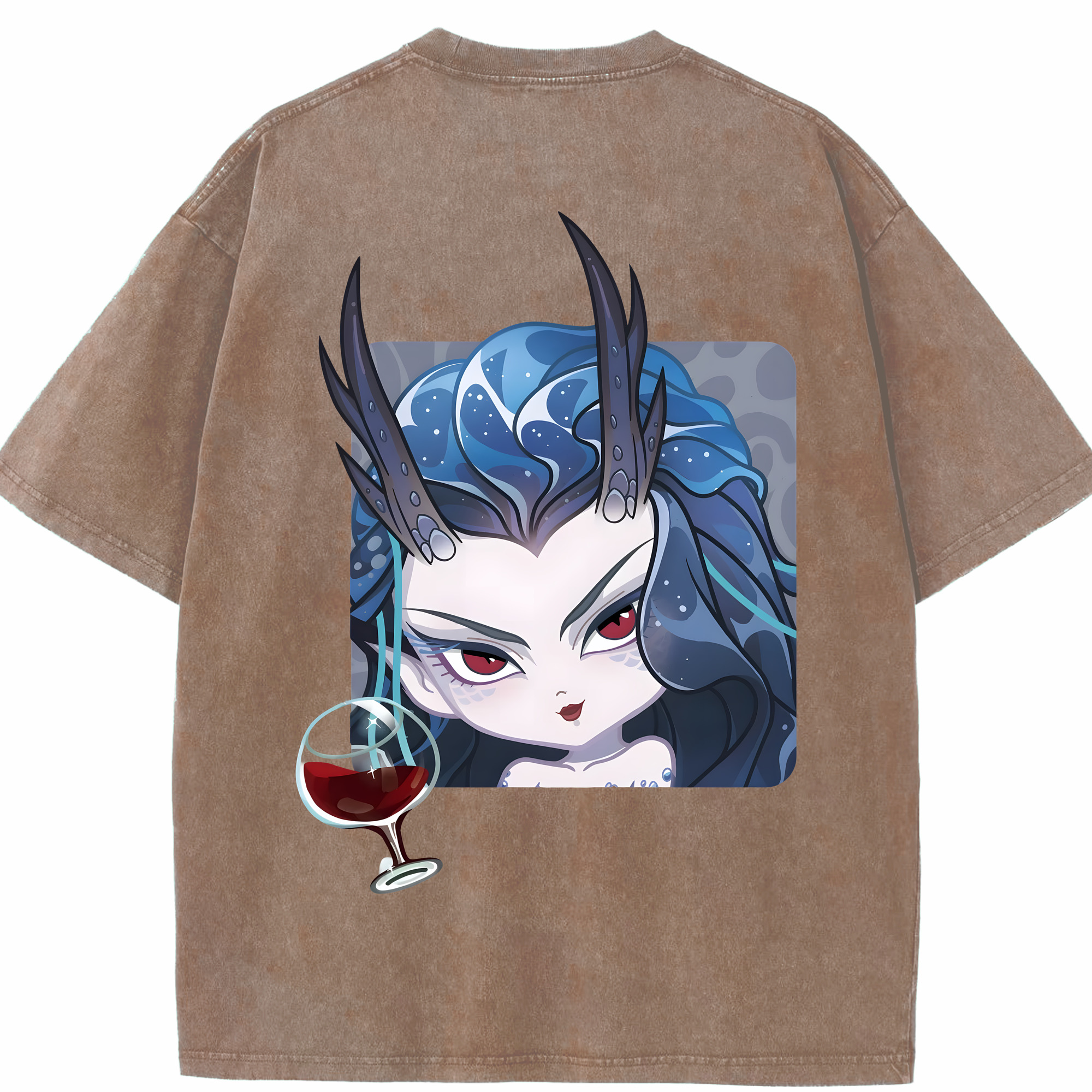 （画像用） Ne Zha 2 ナタ 魔童の大暴れ 綿100% ヴィンテージ風 半袖Tシャツ（背面プリント）