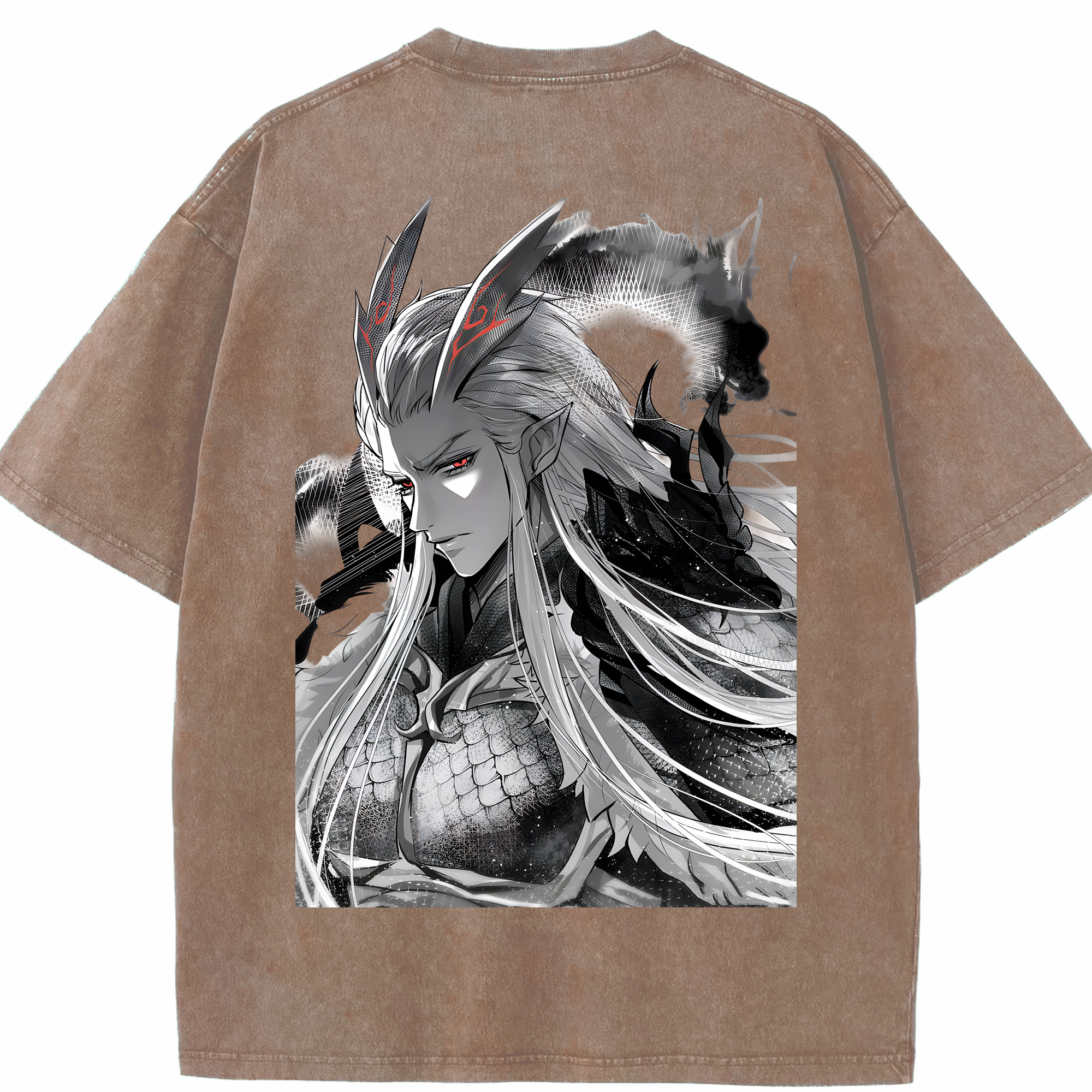 （画像用） Ne Zha 2 ナタ 魔童の大暴れ 綿100% ヴィンテージ風 半袖Tシャツ（背面プリント）