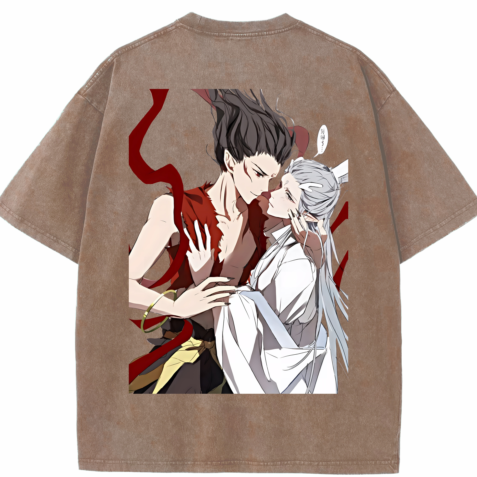 （画像用） Ne Zha 2 ナタ 魔童の大暴れ 綿100% ヴィンテージ風 半袖Tシャツ（背面プリント）