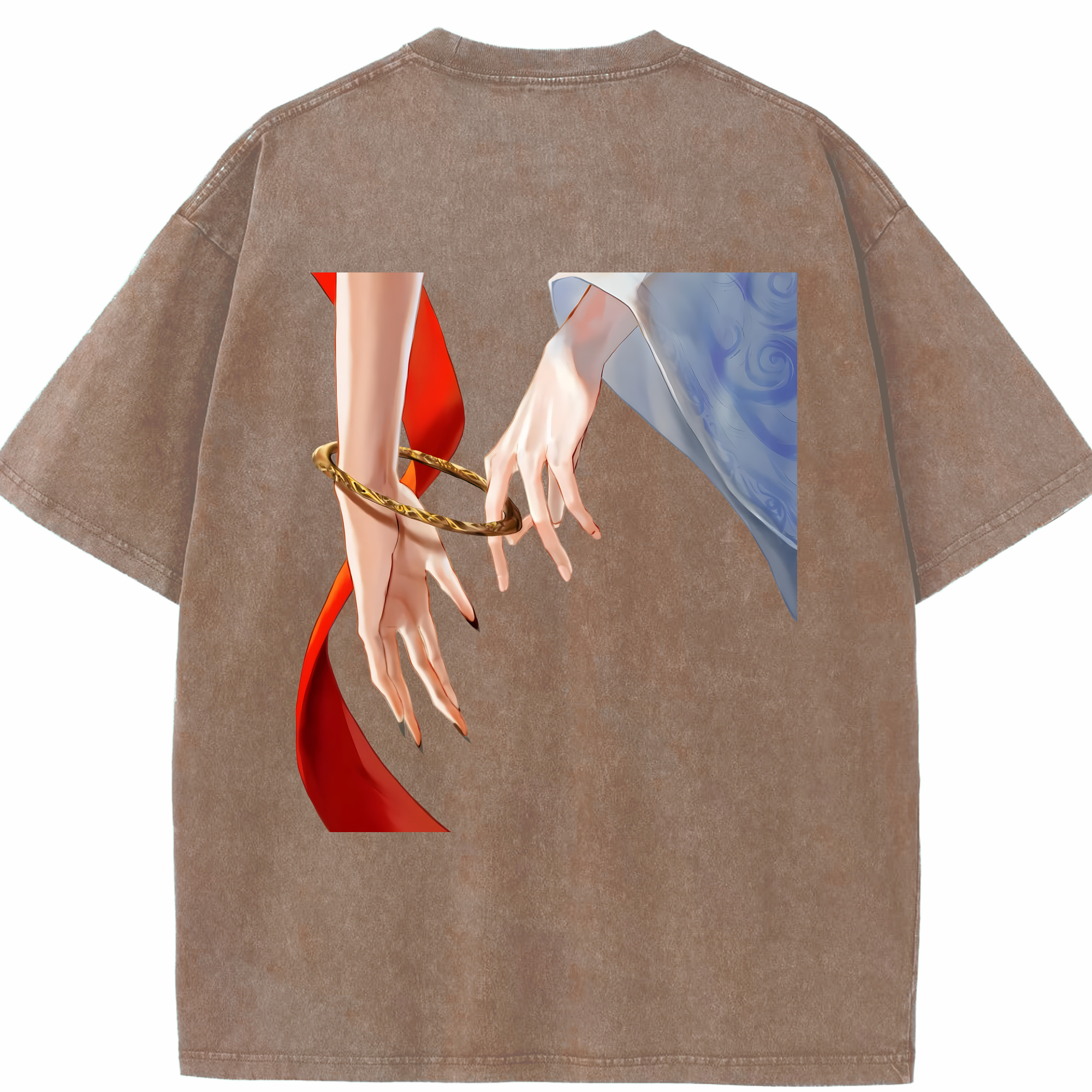 （画像用） Ne Zha 2 ナタ 魔童の大暴れ 綿100% ヴィンテージ風 半袖Tシャツ（背面プリント）