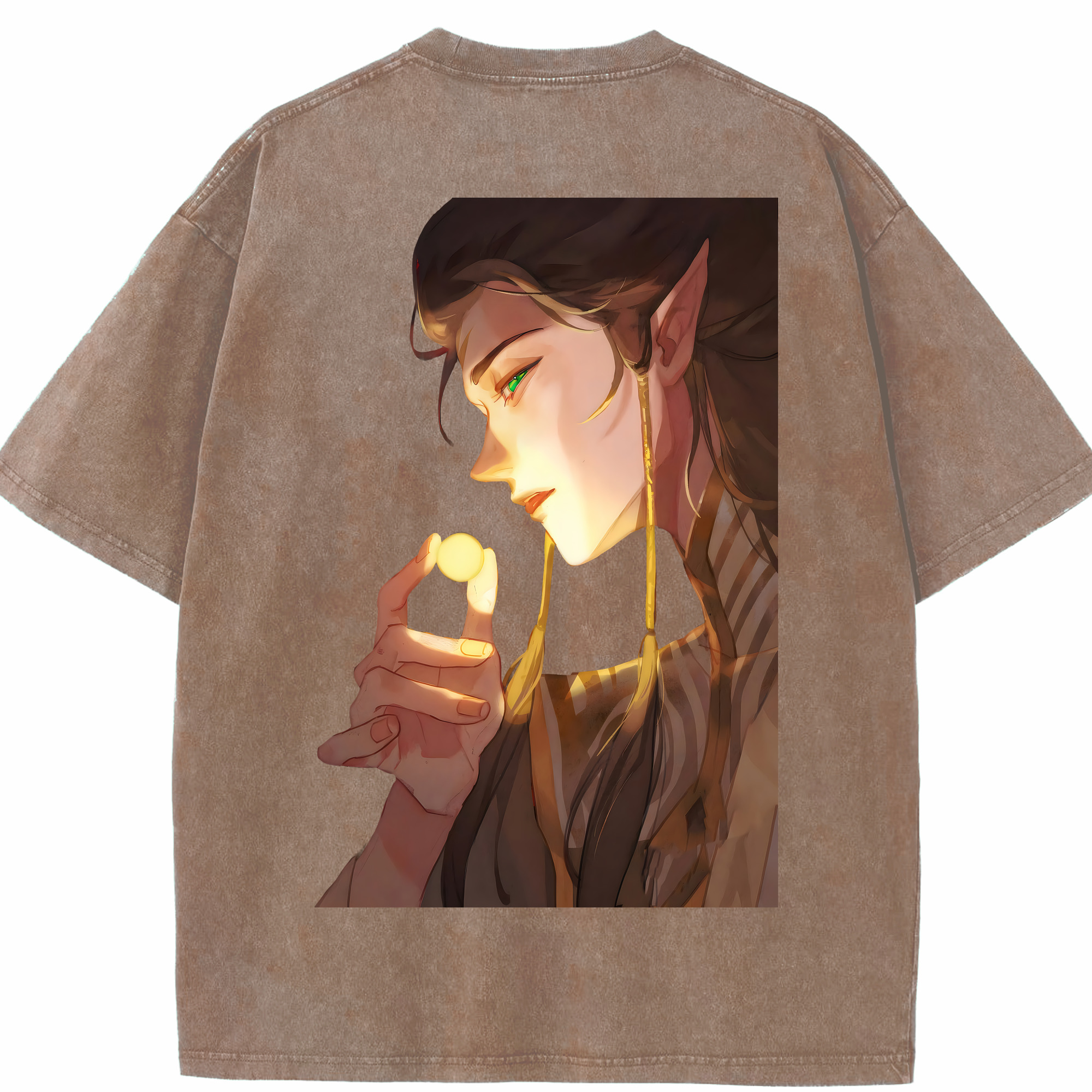 （画像用） Ne Zha 2 ナタ 魔童の大暴れ 綿100% ヴィンテージ風 半袖Tシャツ（背面プリント）