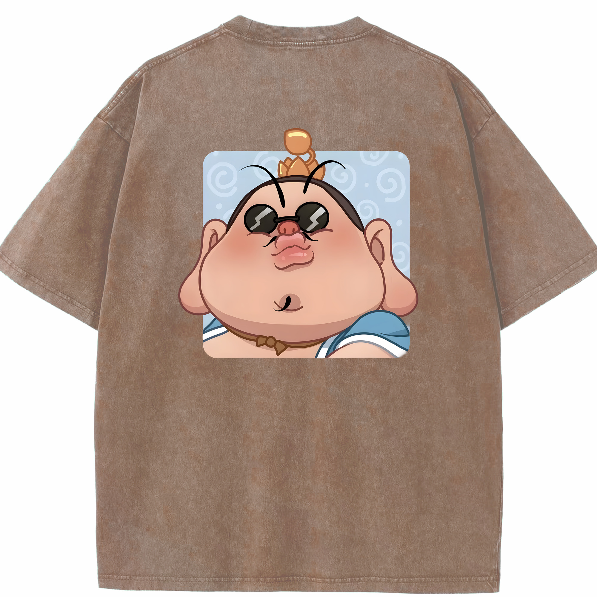 （画像用） Ne Zha 2 ナタ 魔童の大暴れ 綿100% ヴィンテージ風 半袖Tシャツ（背面プリント）