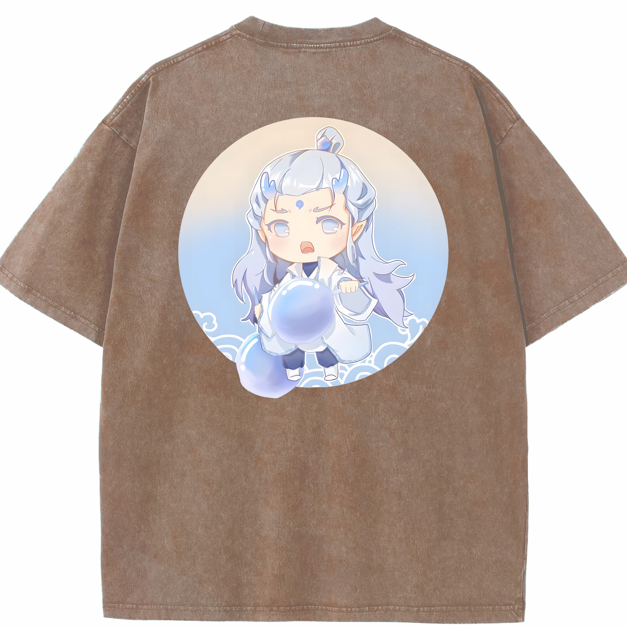 （画像用） Ne Zha 2 ナタ 魔童の大暴れ 綿100% ヴィンテージ風 半袖Tシャツ（背面プリント）