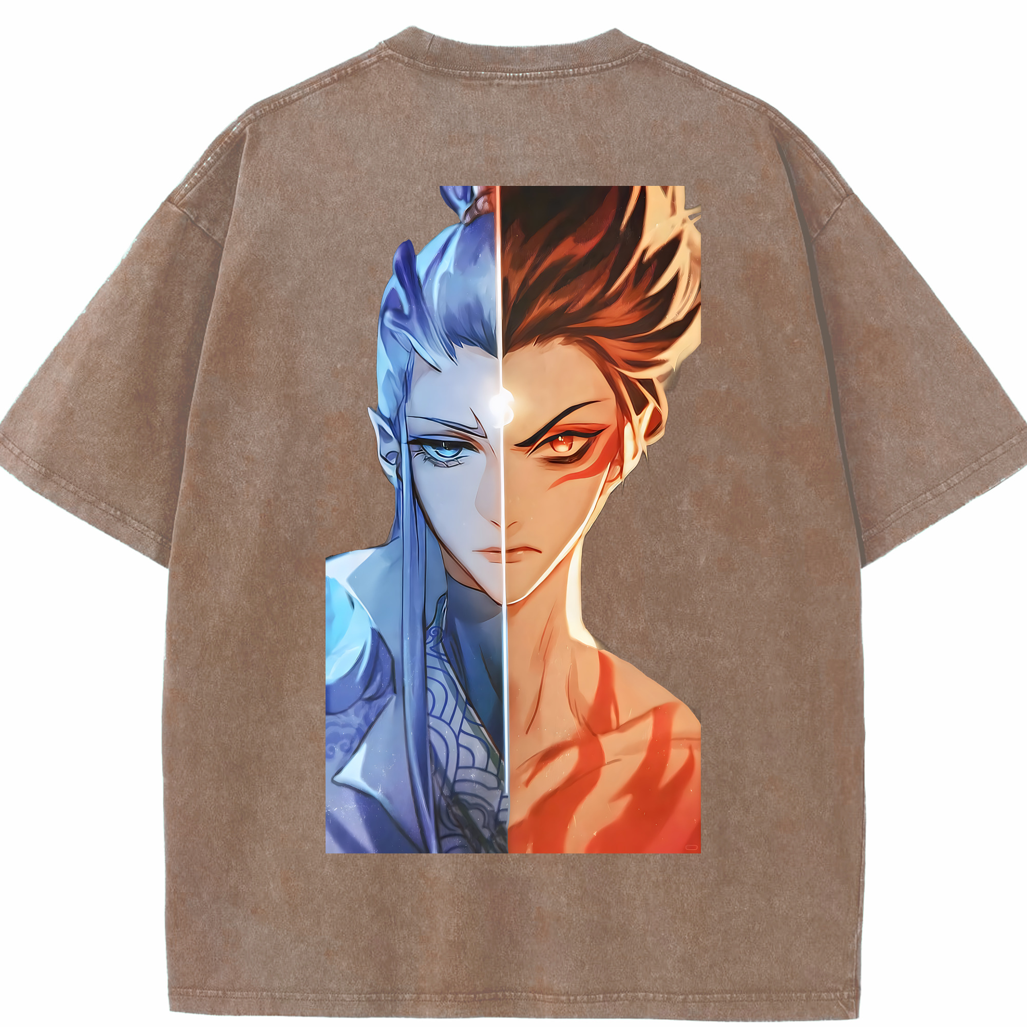 （画像用） Ne Zha 2 ナタ 魔童の大暴れ 綿100% ヴィンテージ風 半袖Tシャツ（背面プリント）