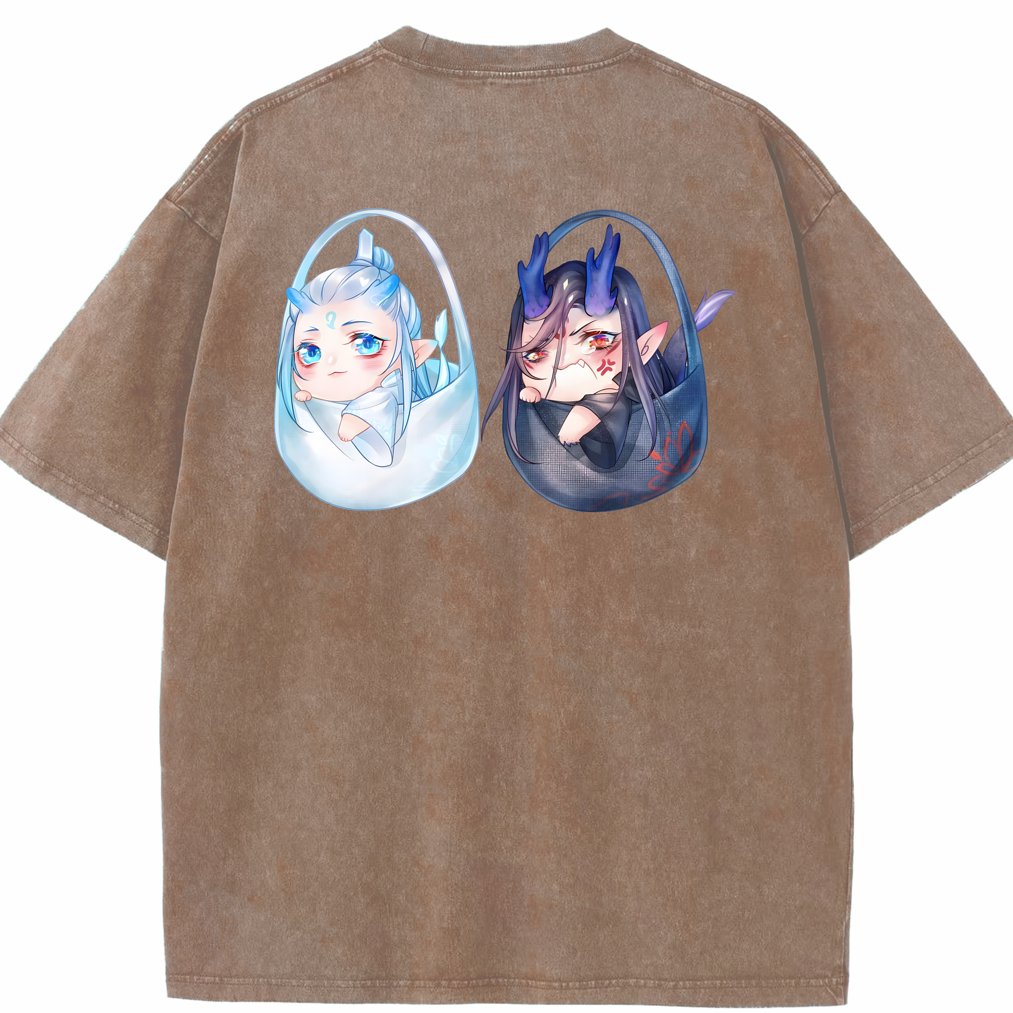 （画像用） Ne Zha 2 ナタ 魔童の大暴れ 綿100% ヴィンテージ風 半袖Tシャツ（背面プリント）