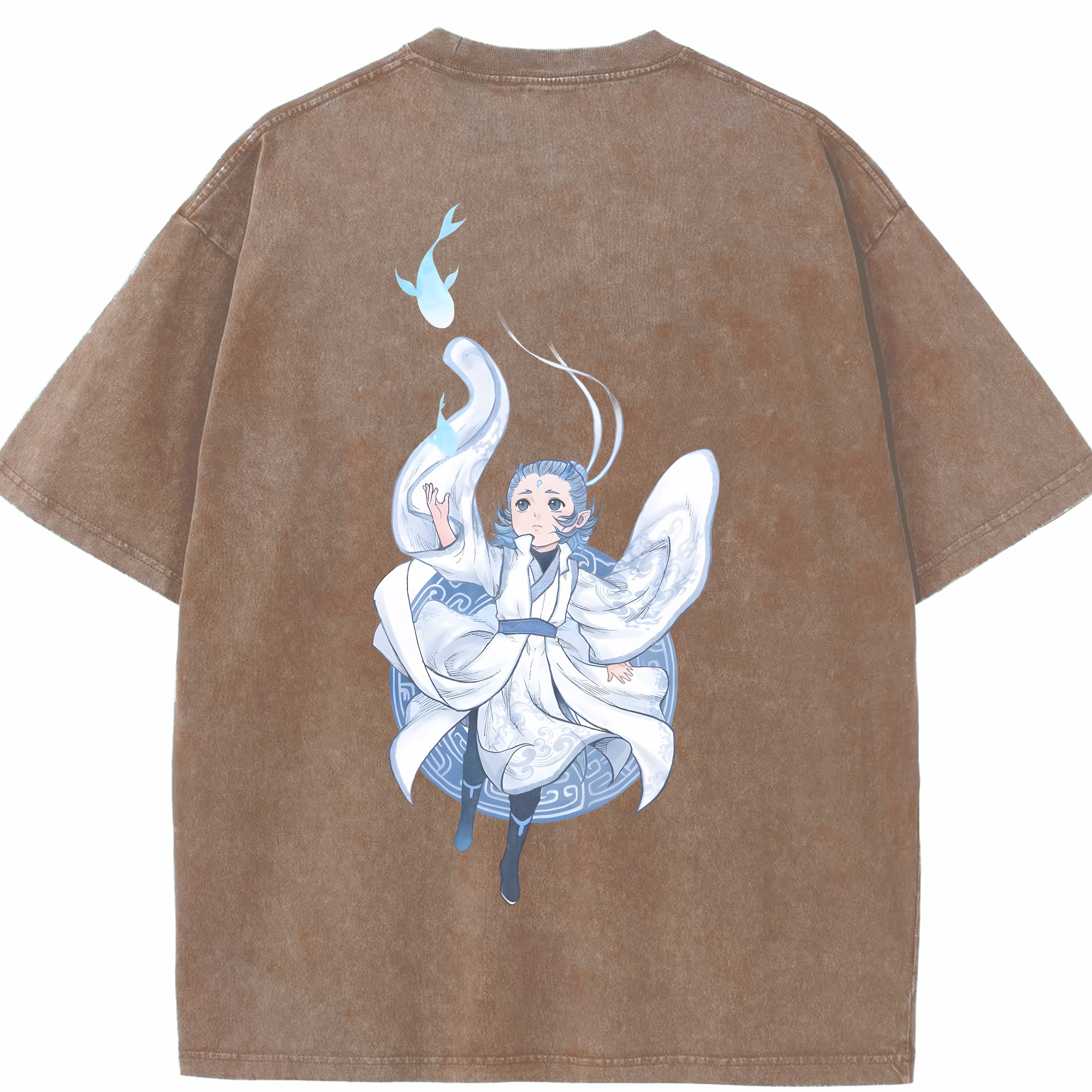 （画像用） Ne Zha 2 ナタ 魔童の大暴れ 綿100% ヴィンテージ風 半袖Tシャツ（背面プリント）