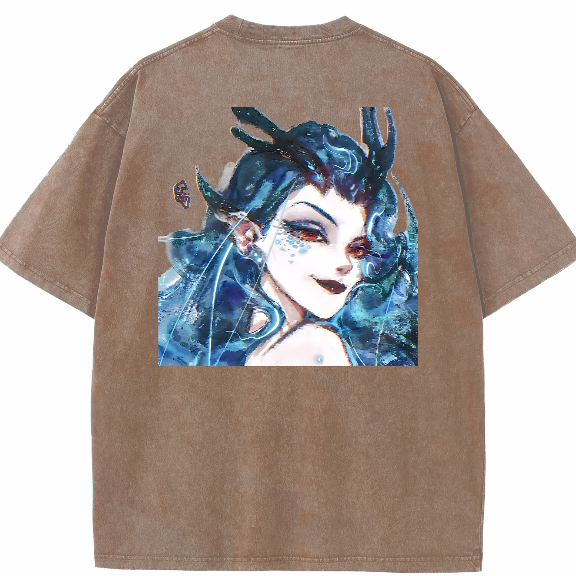 （画像用） Ne Zha 2 ナタ 魔童の大暴れ 綿100% ヴィンテージ風 半袖Tシャツ（背面プリント）