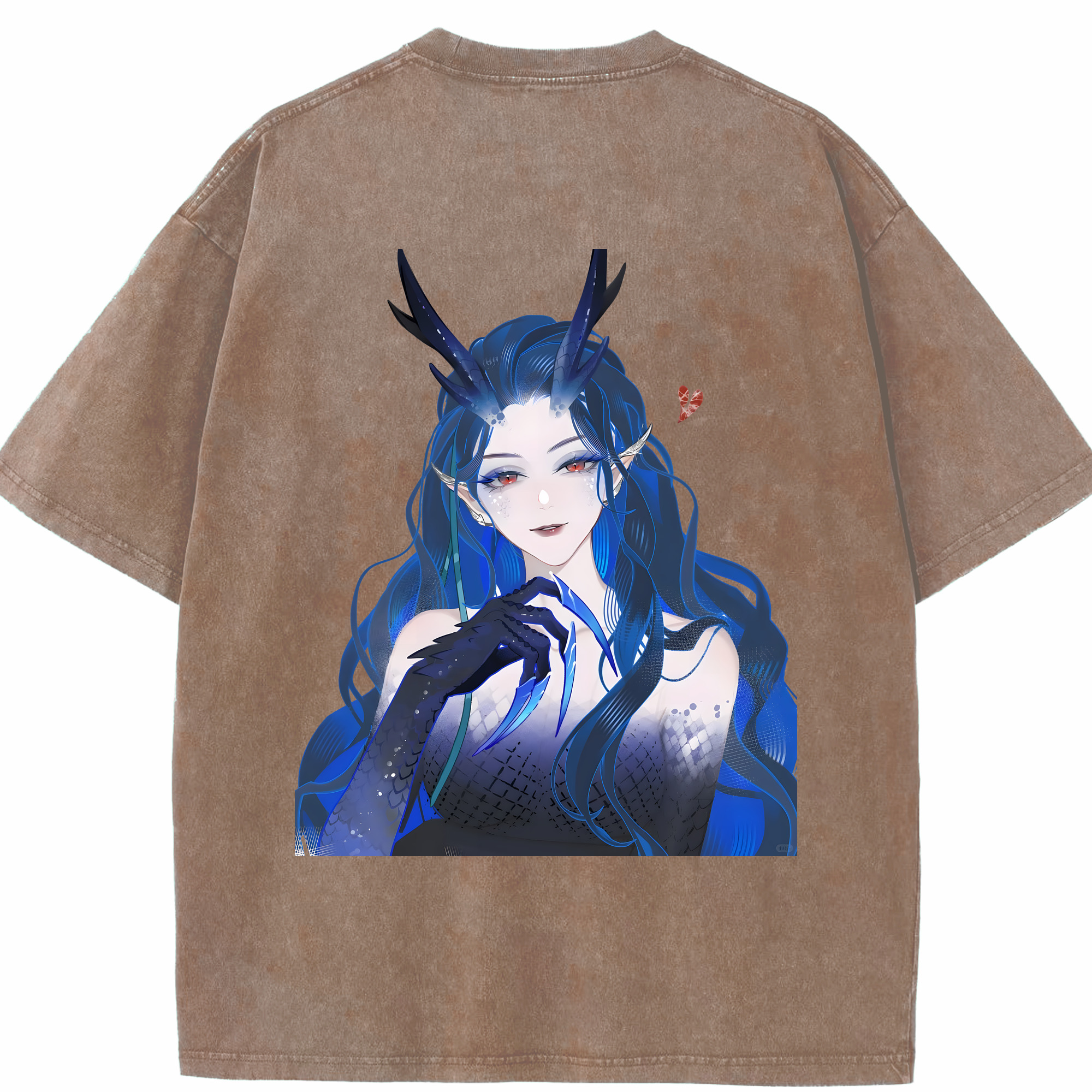 （画像用） Ne Zha 2 ナタ 魔童の大暴れ 綿100% ヴィンテージ風 半袖Tシャツ（背面プリント）