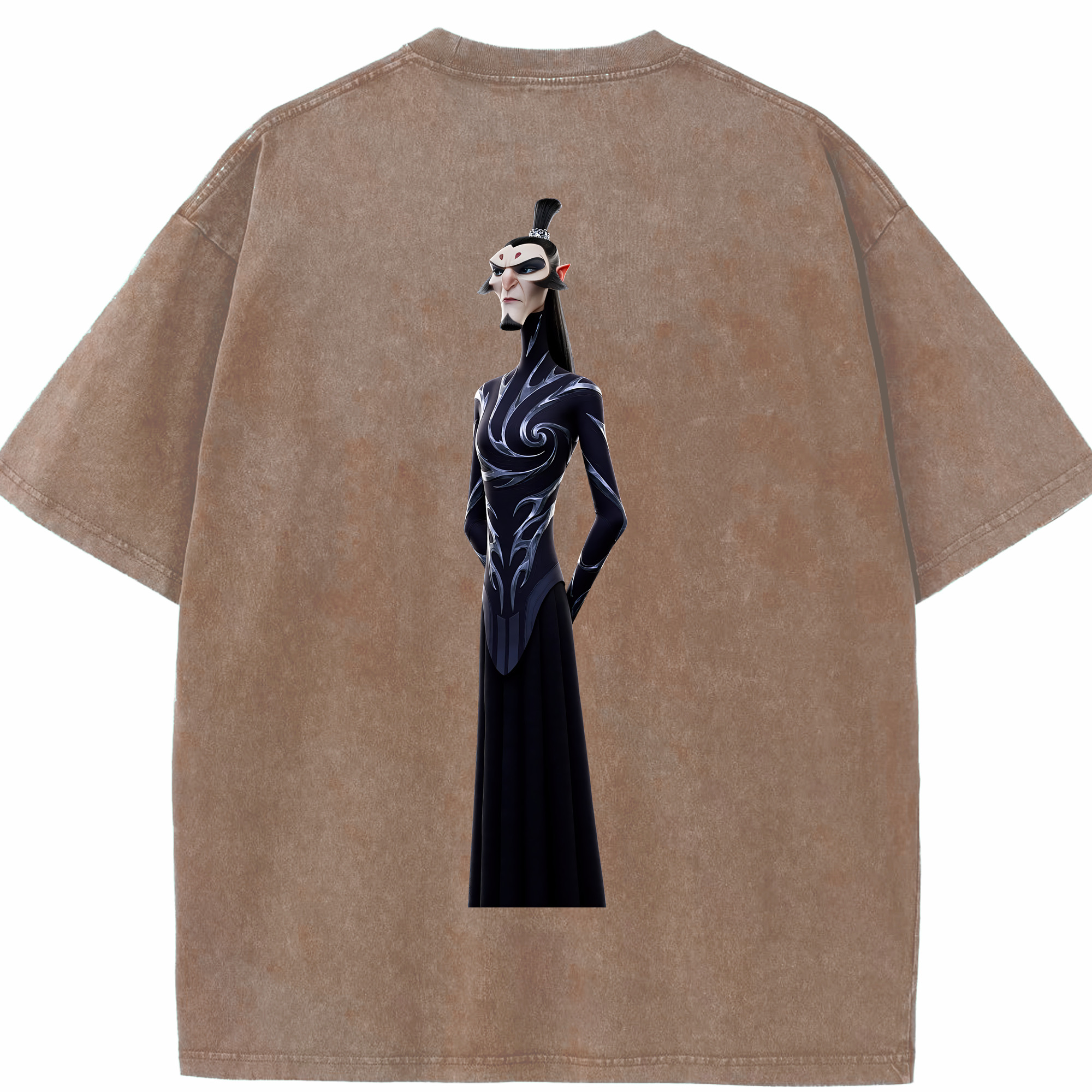 （画像用） Ne Zha 2 ナタ 魔童の大暴れ 綿100% ヴィンテージ風 半袖Tシャツ（背面プリント）