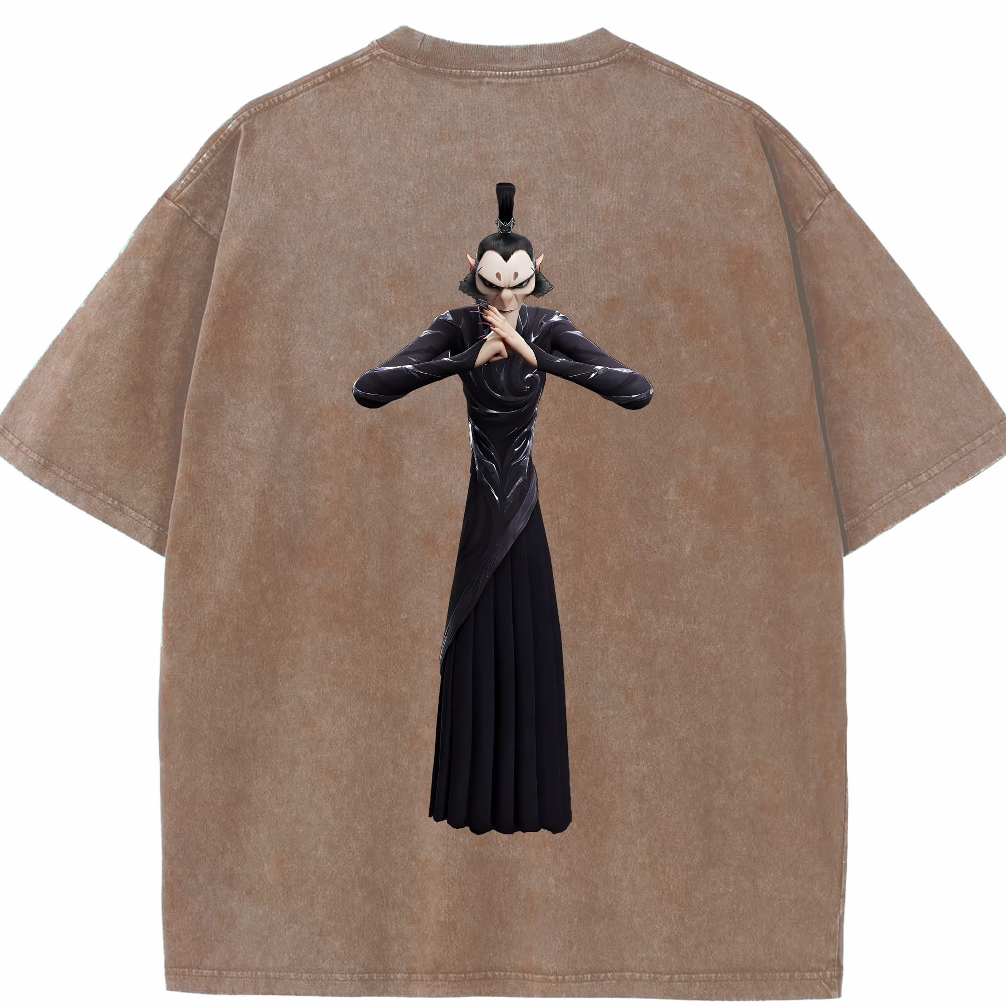 （画像用） Ne Zha 2 ナタ 魔童の大暴れ 綿100% ヴィンテージ風 半袖Tシャツ（背面プリント）