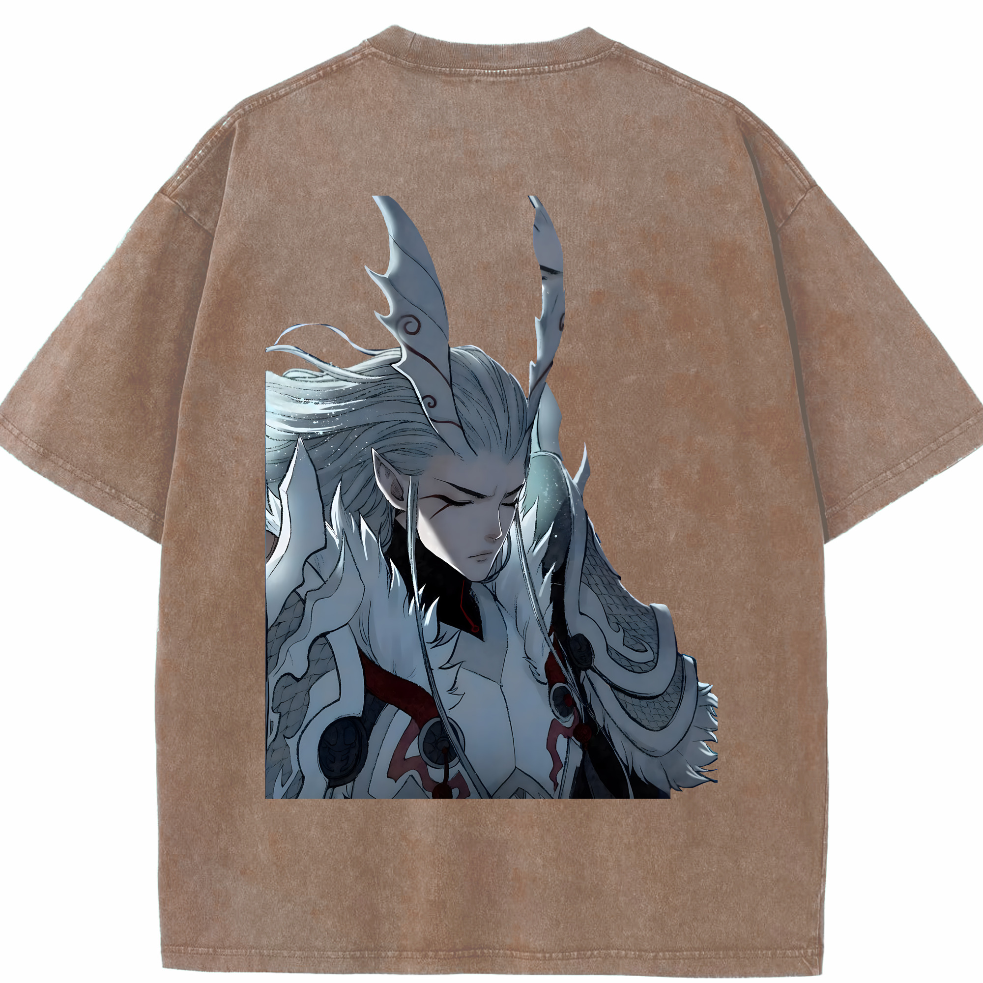 （画像用） Ne Zha 2 ナタ 魔童の大暴れ 綿100% ヴィンテージ風 半袖Tシャツ（背面プリント）