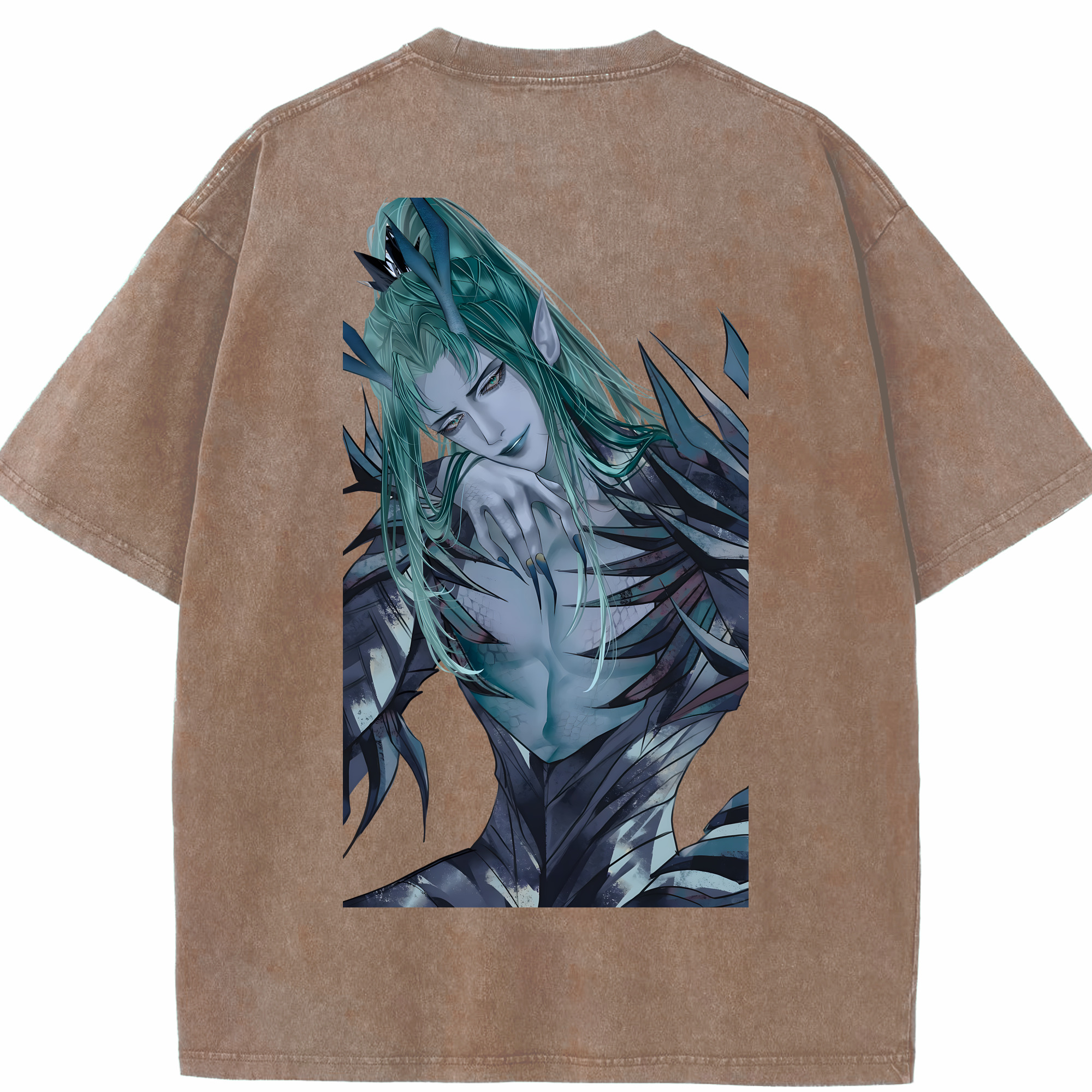 （画像用） Ne Zha 2 ナタ 魔童の大暴れ 綿100% ヴィンテージ風 半袖Tシャツ（背面プリント）