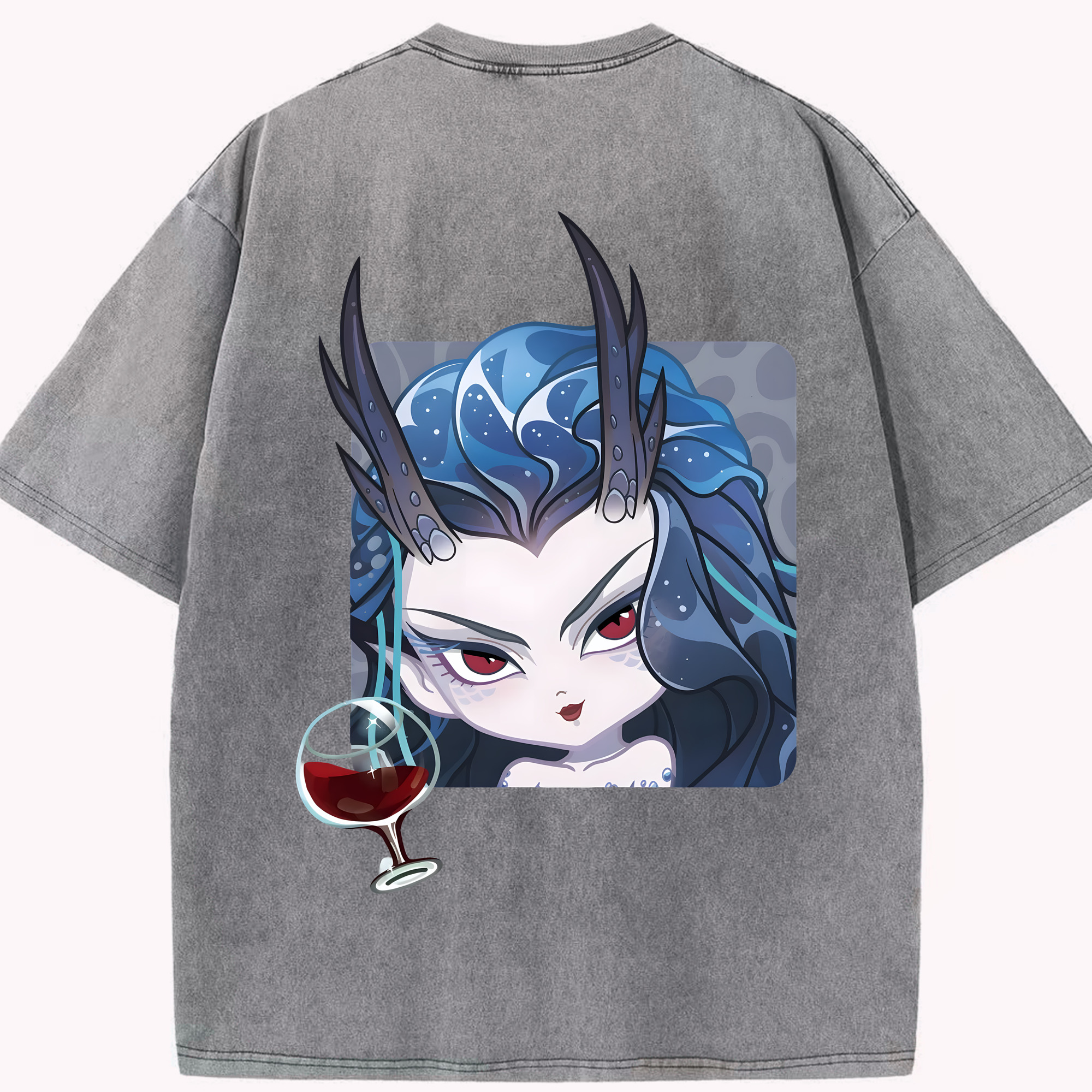 （画像用） Ne Zha 2 ナタ 魔童の大暴れ 綿100% ヴィンテージ風 半袖Tシャツ（背面プリント）