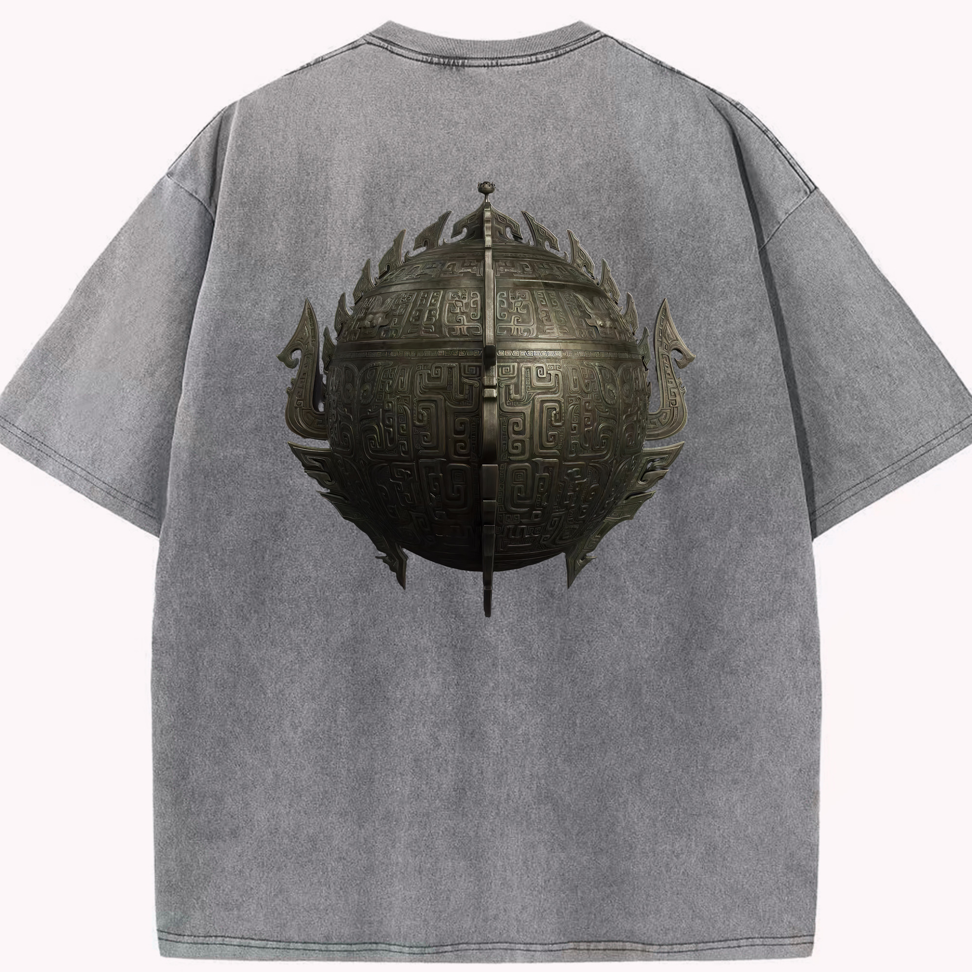 （画像用） Ne Zha 2 ナタ 魔童の大暴れ 綿100% ヴィンテージ風 半袖Tシャツ（背面プリント）