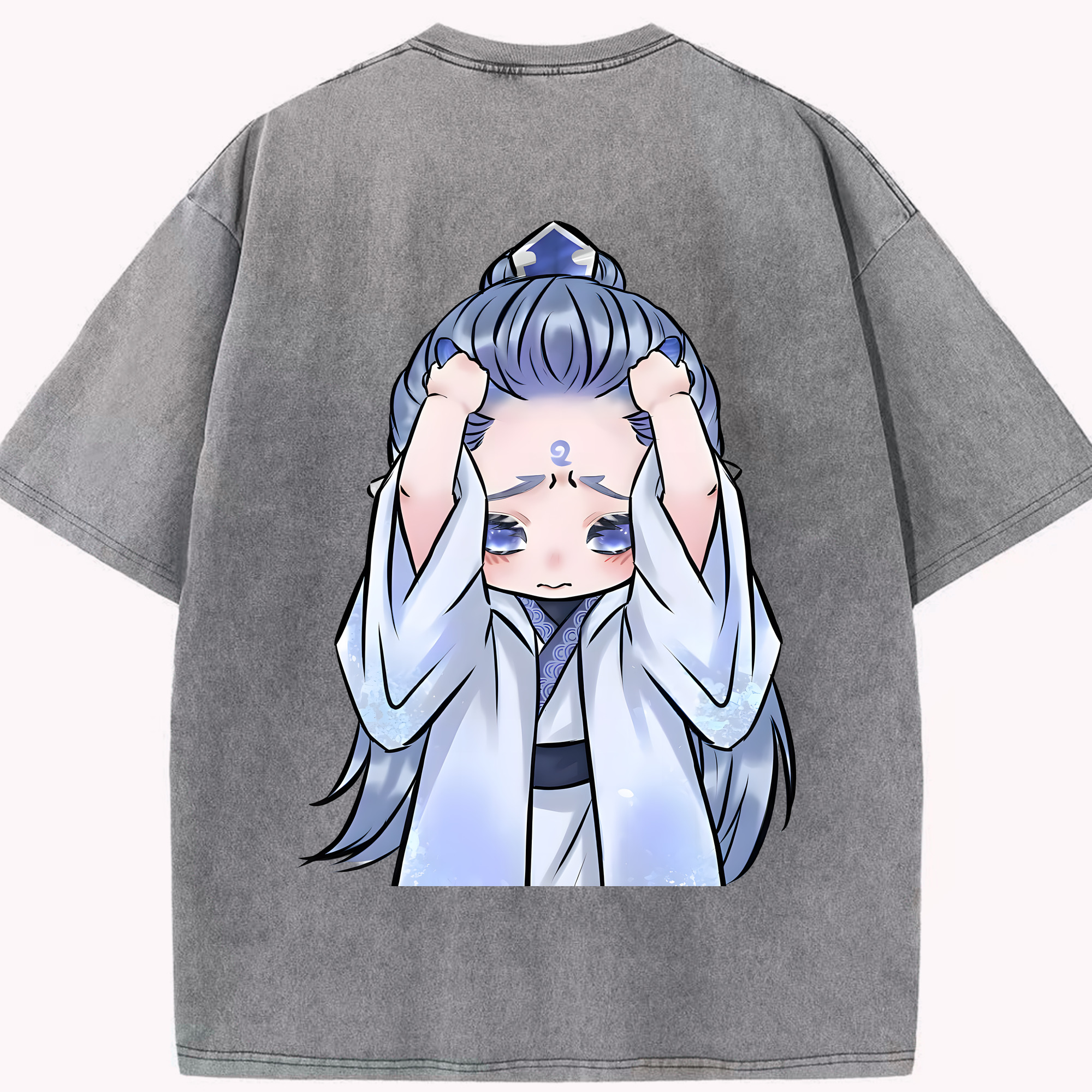 （画像用） Ne Zha 2 ナタ 魔童の大暴れ 綿100% ヴィンテージ風 半袖Tシャツ（背面プリント）