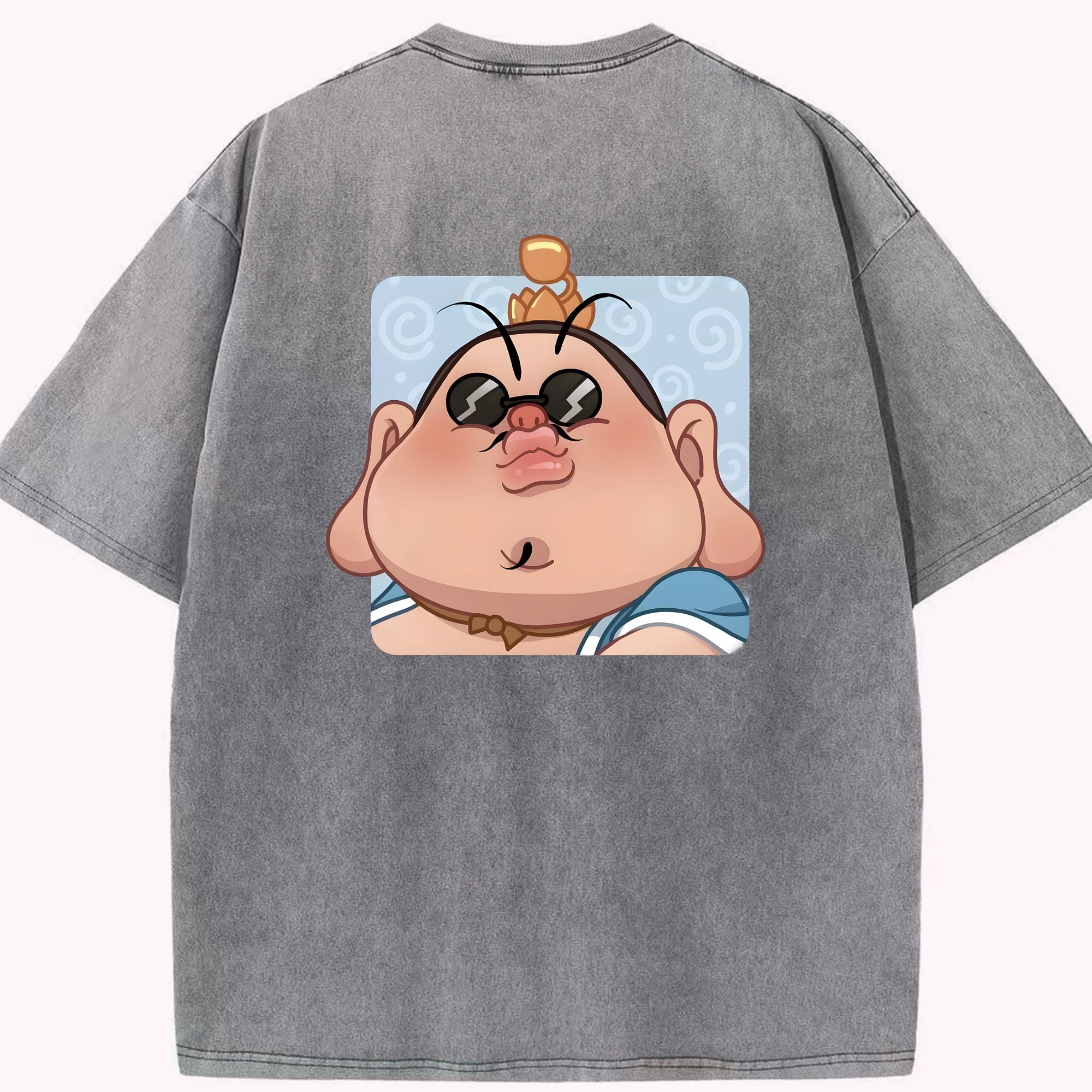 （画像用） Ne Zha 2 ナタ 魔童の大暴れ 綿100% ヴィンテージ風 半袖Tシャツ（背面プリント）