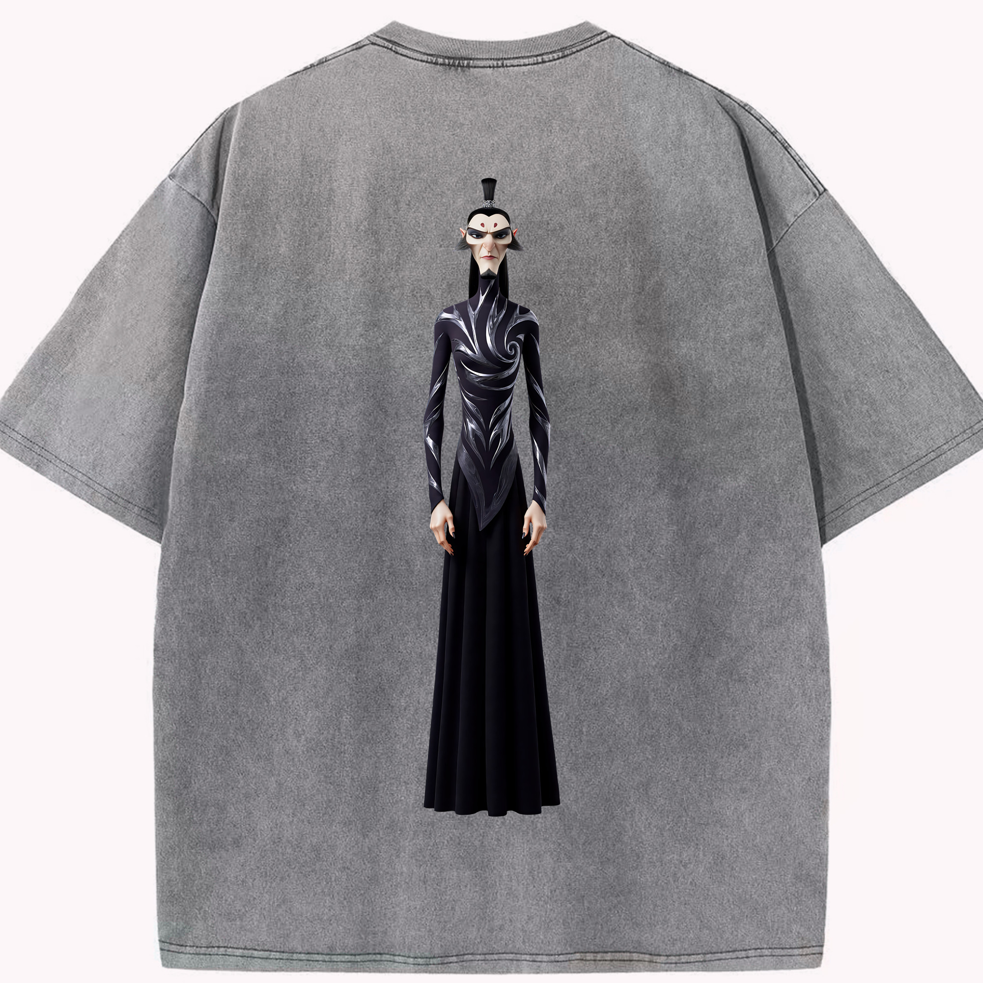 （画像用） Ne Zha 2 ナタ 魔童の大暴れ 綿100% ヴィンテージ風 半袖Tシャツ（背面プリント）