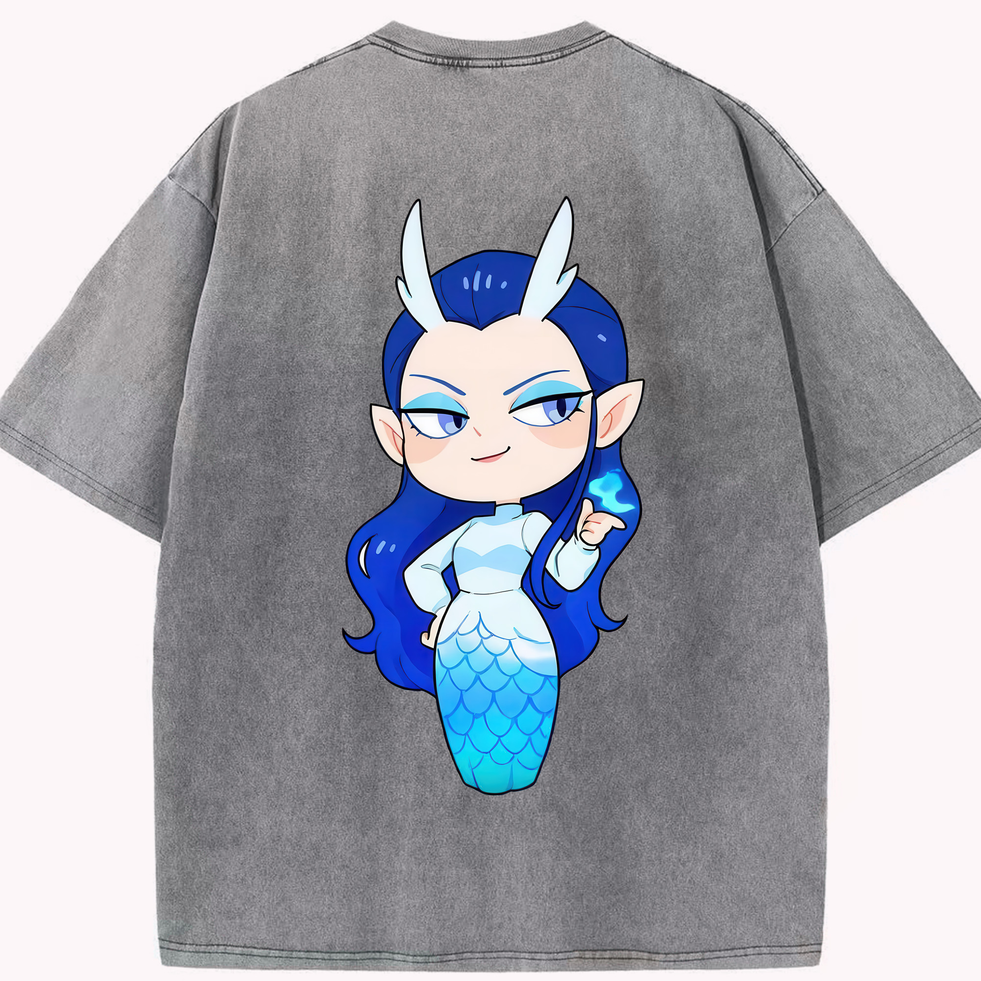 （画像用） Ne Zha 2 ナタ 魔童の大暴れ 綿100% ヴィンテージ風 半袖Tシャツ（背面プリント）