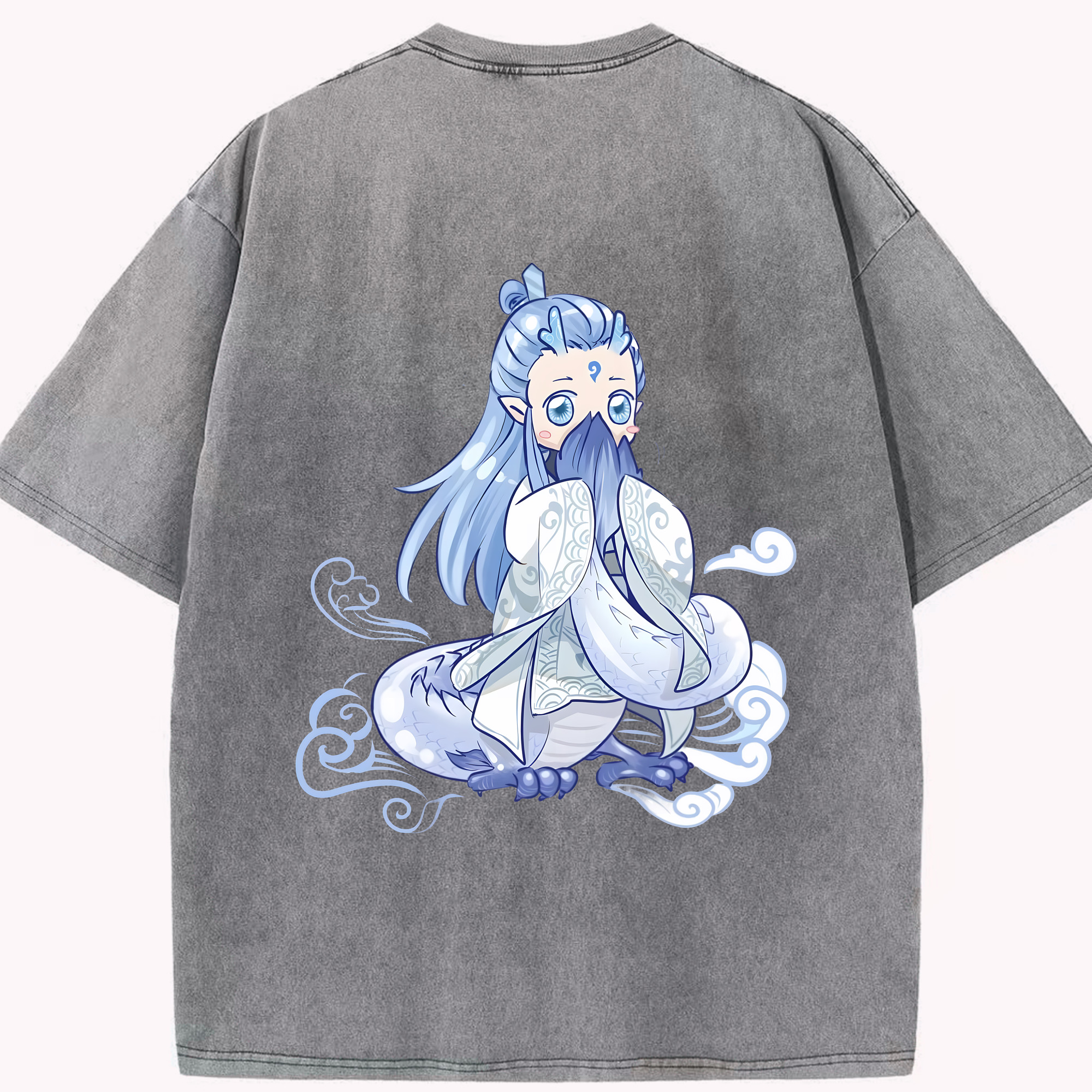 （画像用） Ne Zha 2 ナタ 魔童の大暴れ 綿100% ヴィンテージ風 半袖Tシャツ（背面プリント）