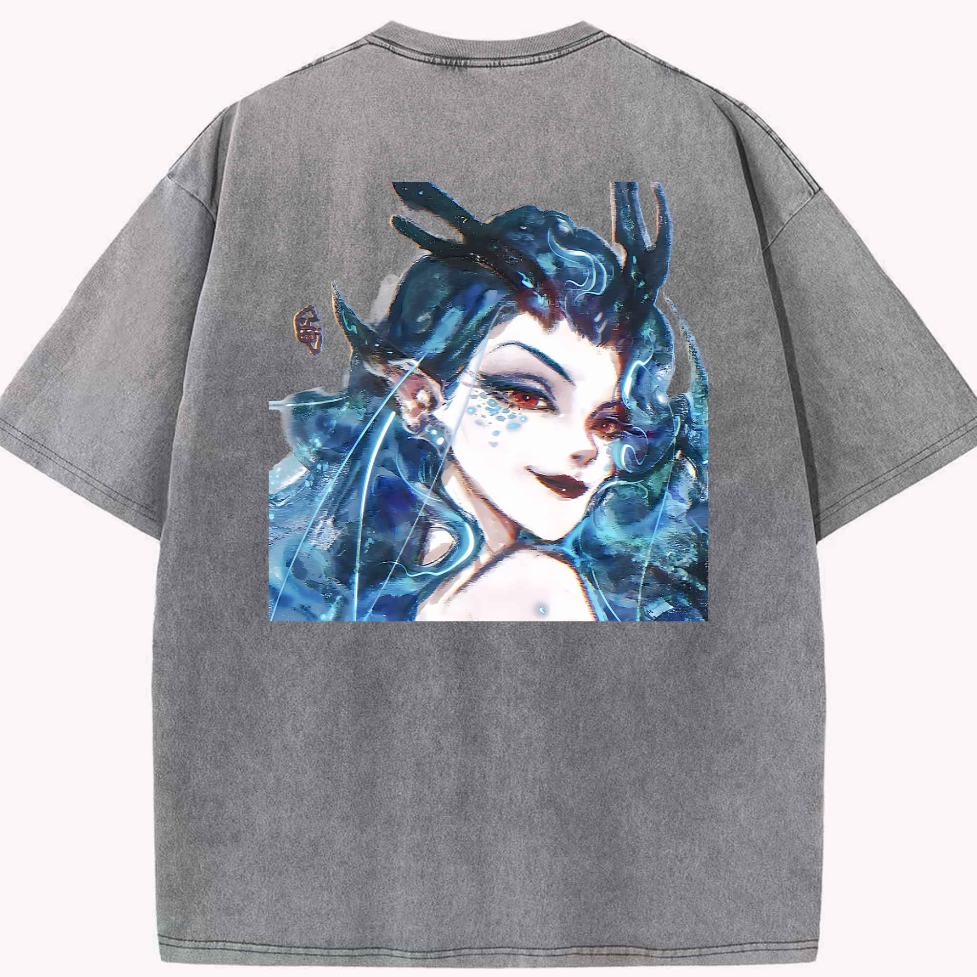 （画像用） Ne Zha 2 ナタ 魔童の大暴れ 綿100% ヴィンテージ風 半袖Tシャツ（背面プリント）