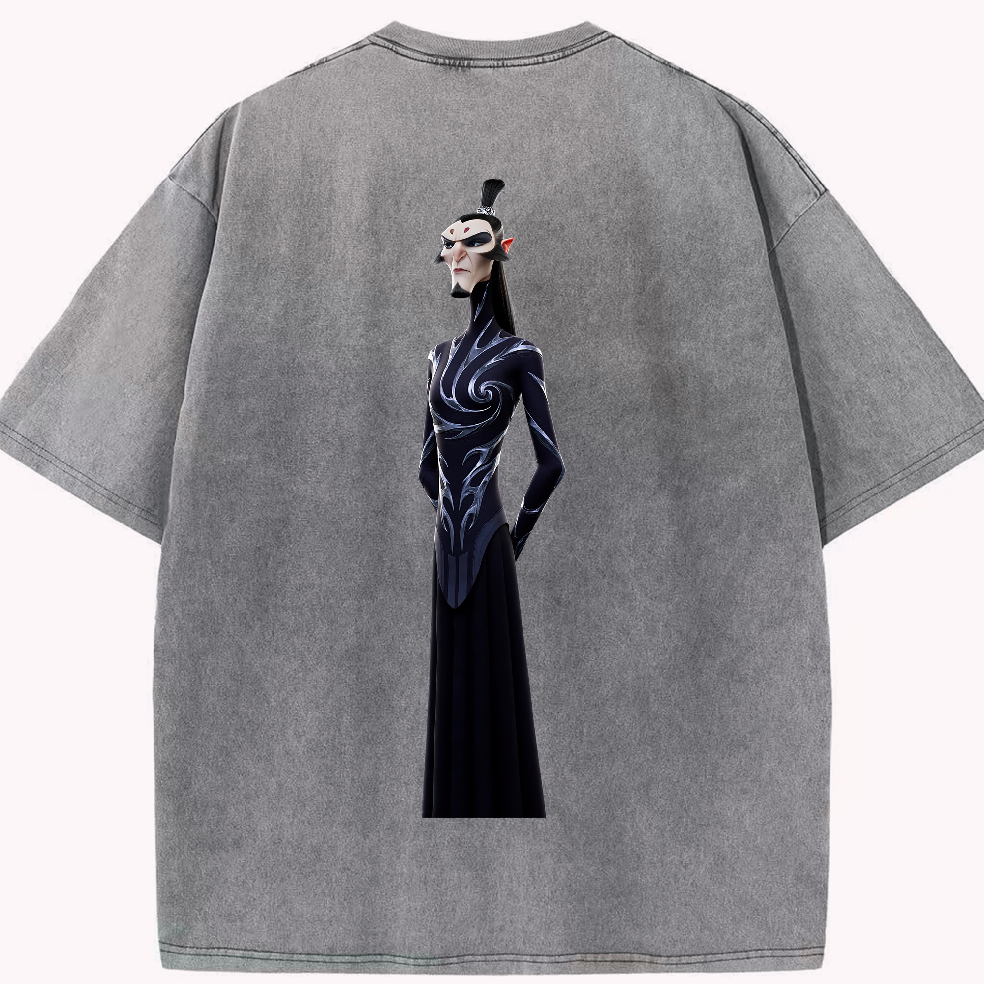 （画像用） Ne Zha 2 ナタ 魔童の大暴れ 綿100% ヴィンテージ風 半袖Tシャツ（背面プリント）