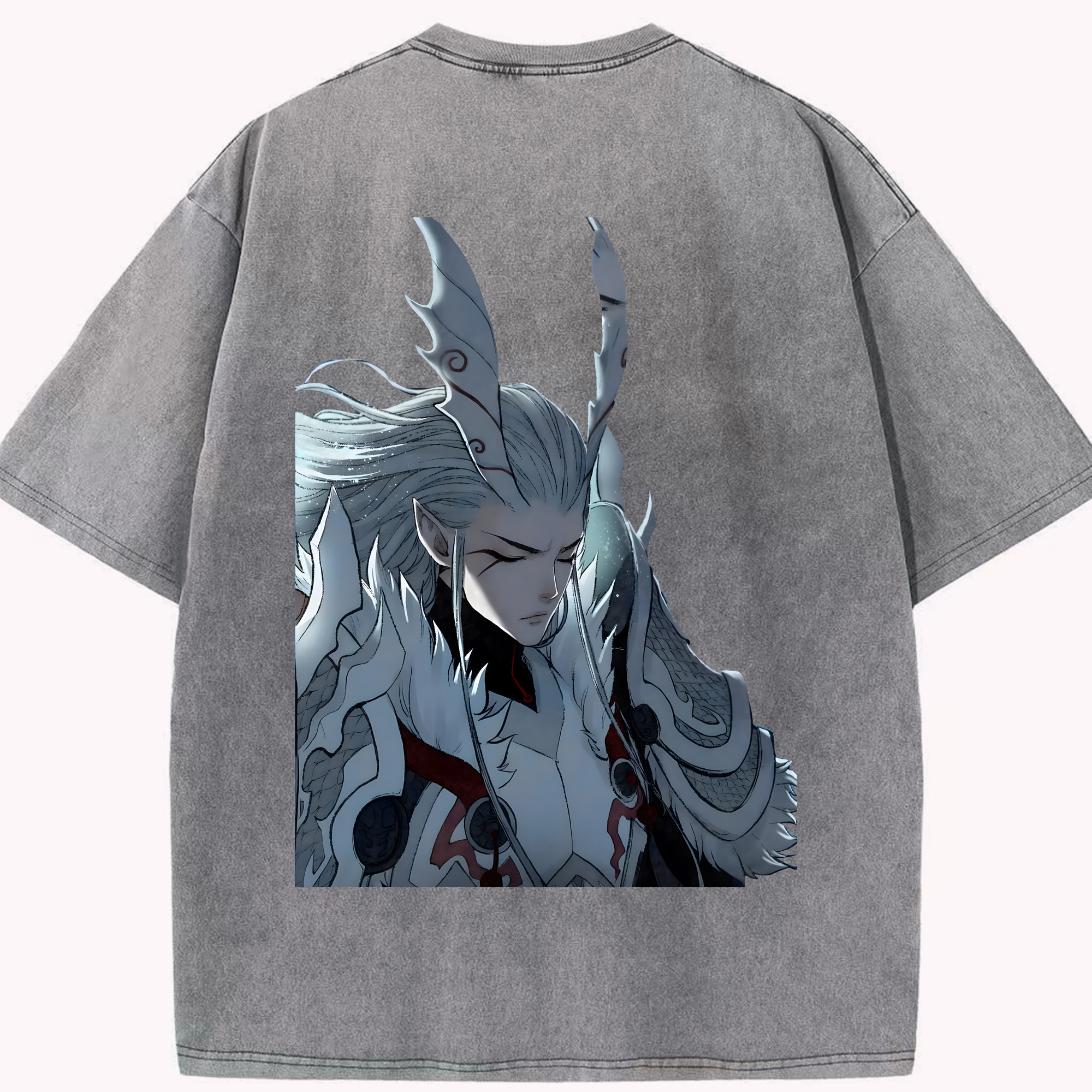 （画像用） Ne Zha 2 ナタ 魔童の大暴れ 綿100% ヴィンテージ風 半袖Tシャツ（背面プリント）