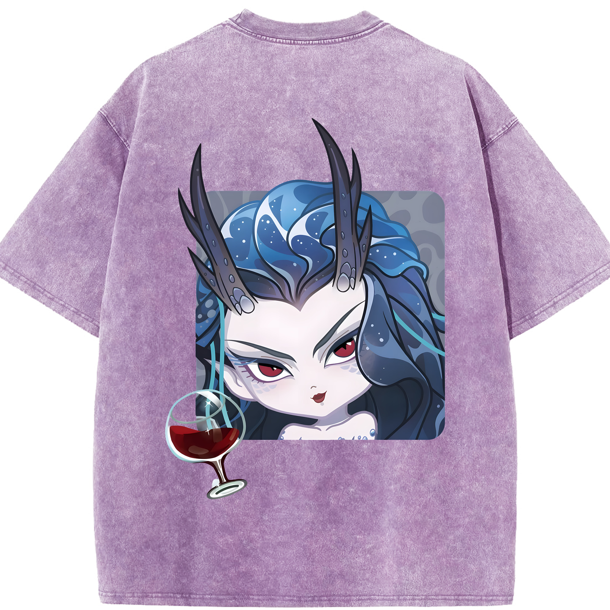 （画像用） Ne Zha 2 ナタ 魔童の大暴れ 綿100% ヴィンテージ風 半袖Tシャツ（背面プリント）