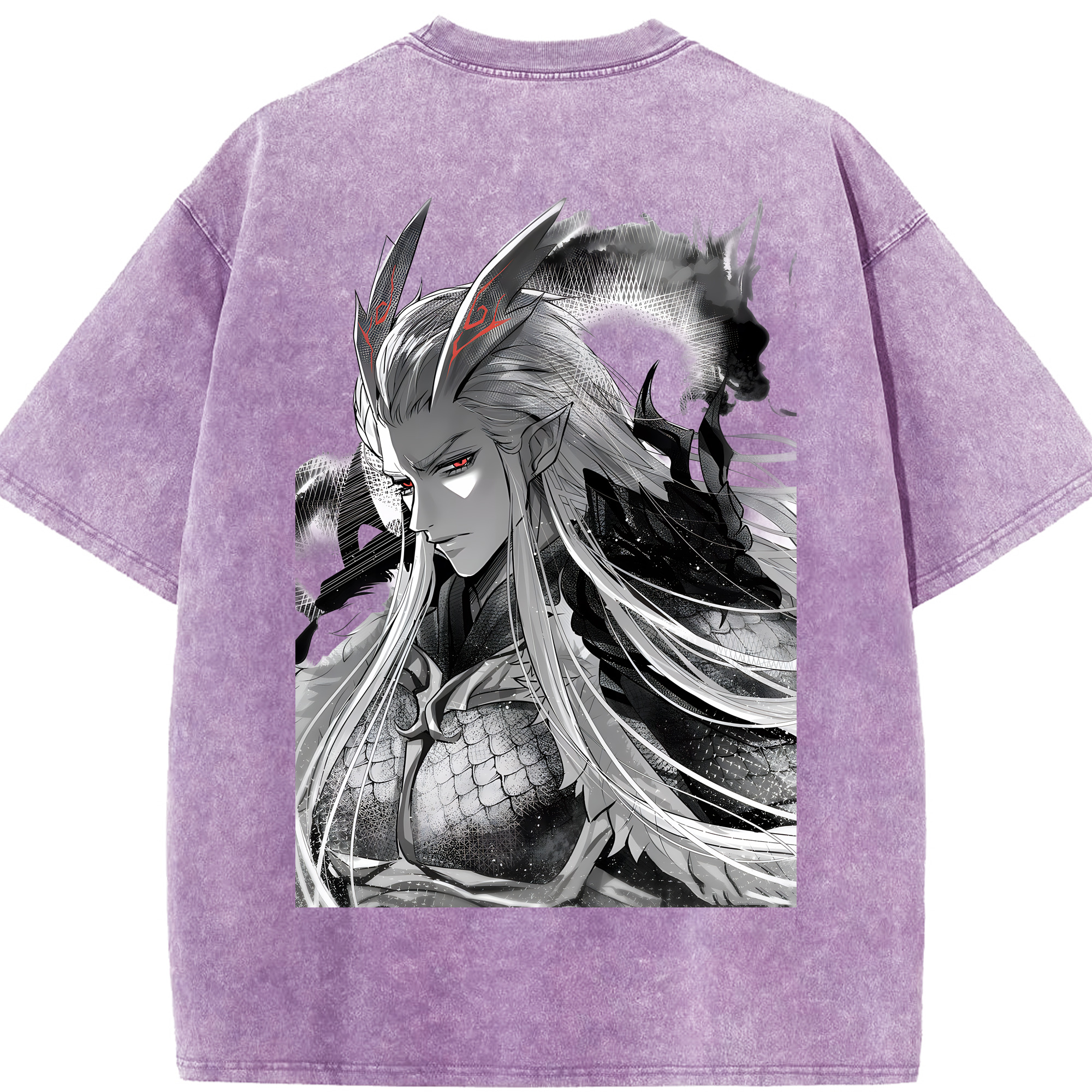 （画像用） Ne Zha 2 ナタ 魔童の大暴れ 綿100% ヴィンテージ風 半袖Tシャツ（背面プリント）
