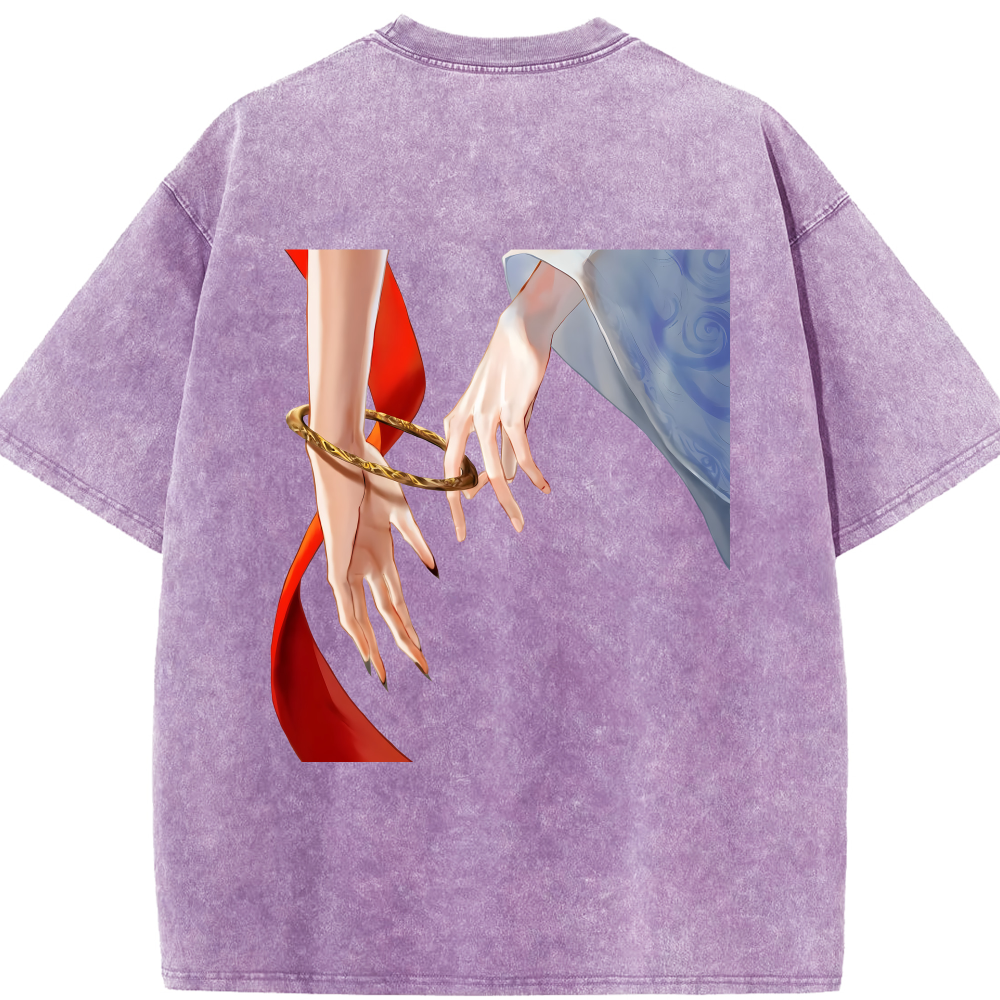（画像用） Ne Zha 2 ナタ 魔童の大暴れ 綿100% ヴィンテージ風 半袖Tシャツ（背面プリント）